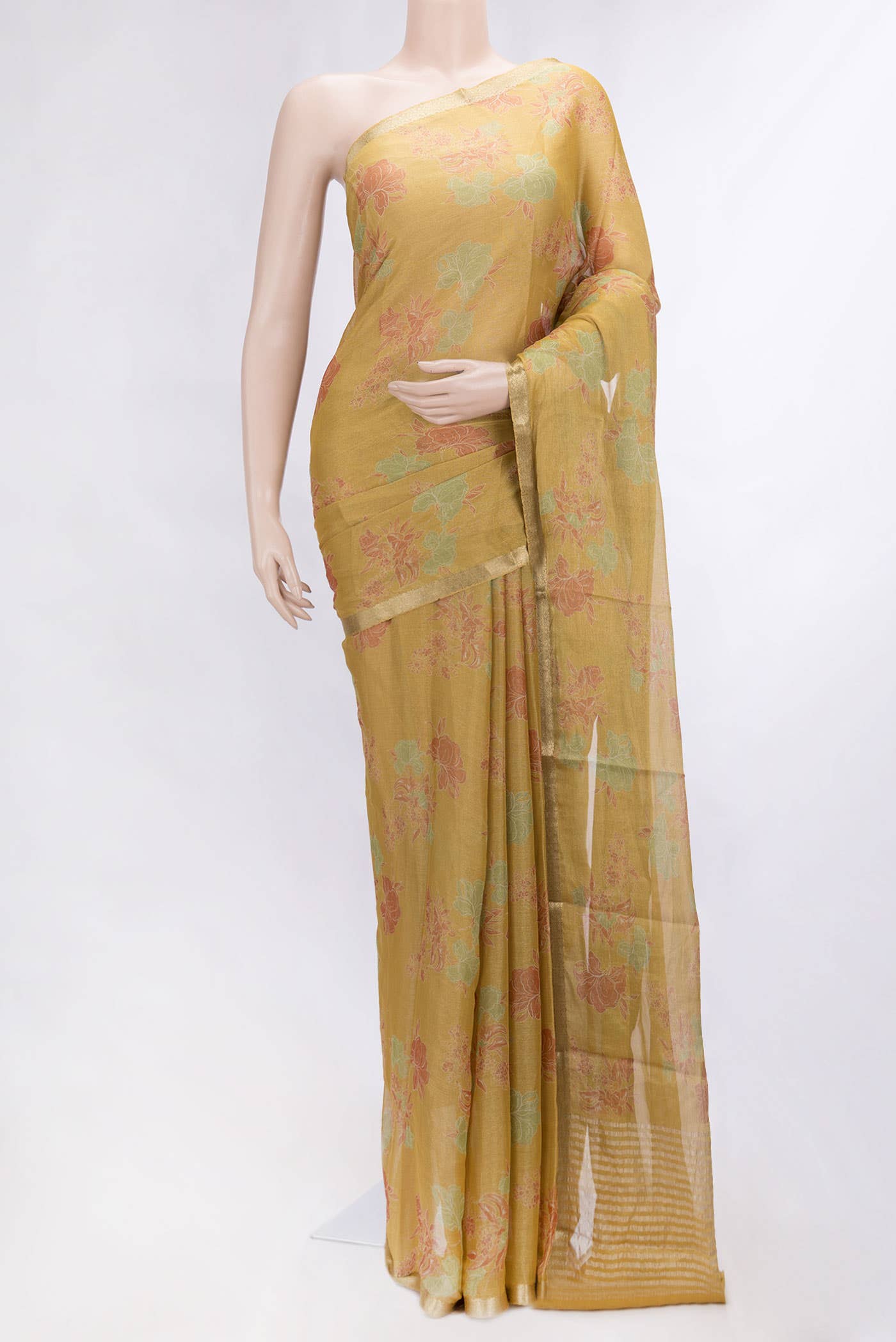Mustard Dual Tone Mysore Georgette Saree