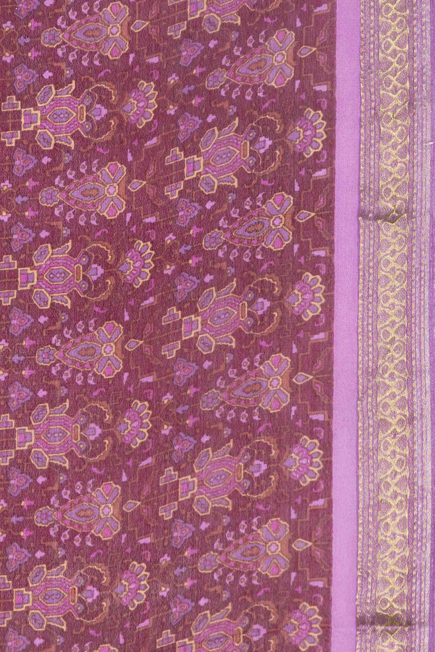 Burgundy Dual Tone Mysore Crepe Saree