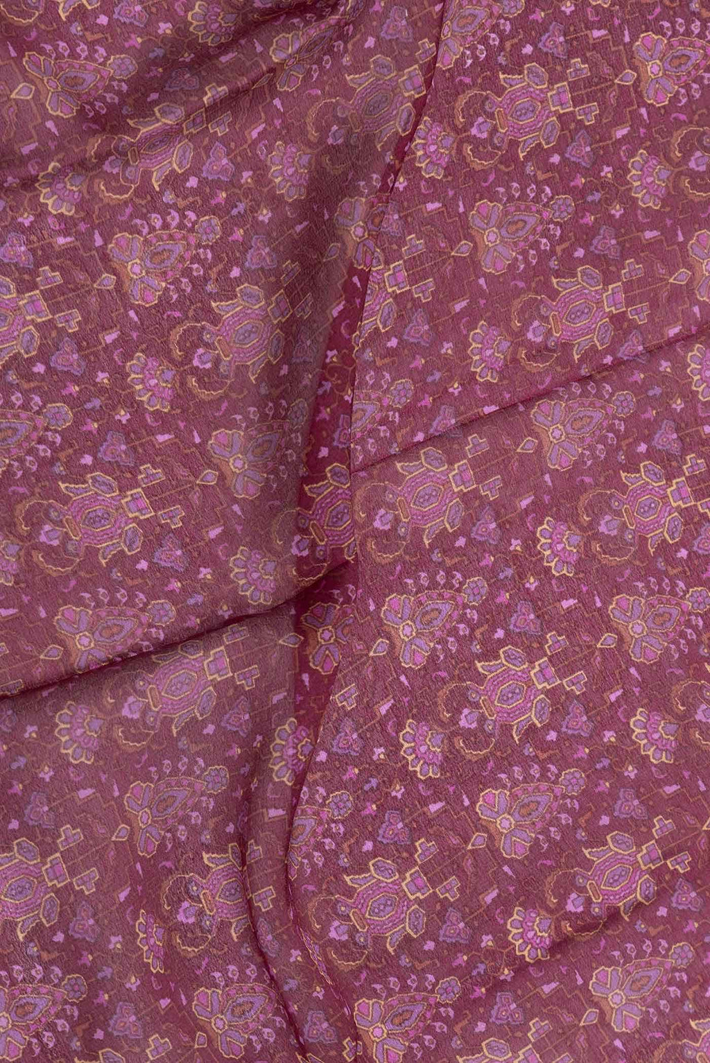 Burgundy Dual Tone Mysore Crepe Saree