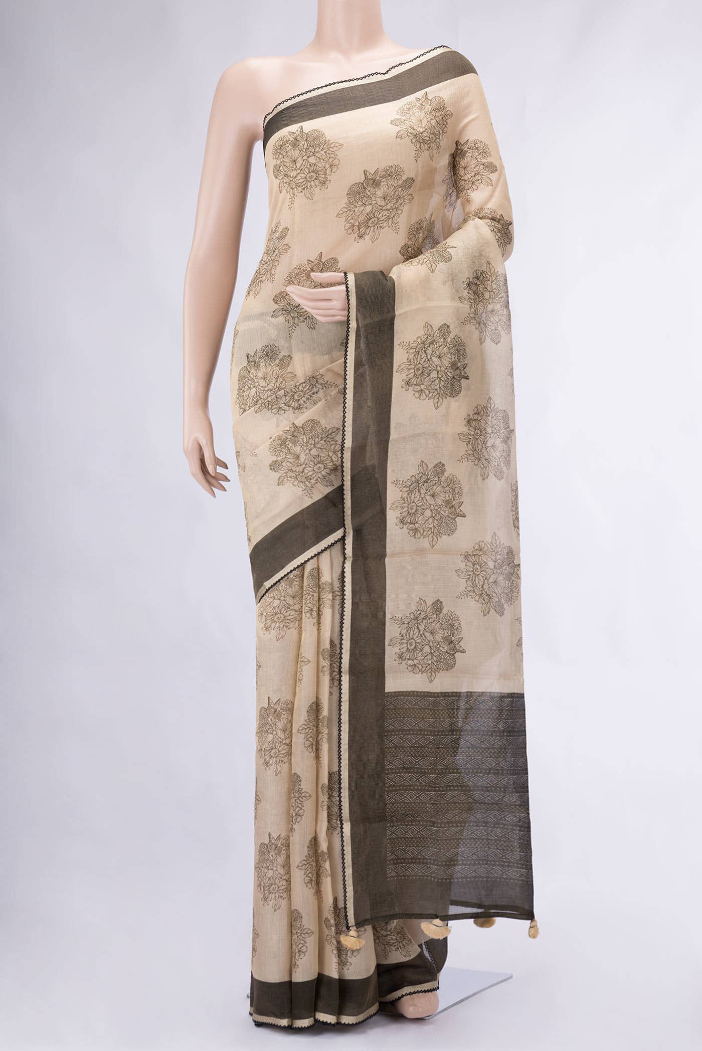 Sandal Tussar Silk Saree