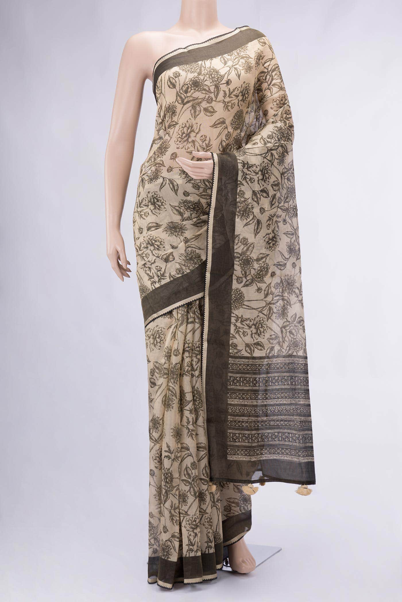Sandal Tussar Silk Saree