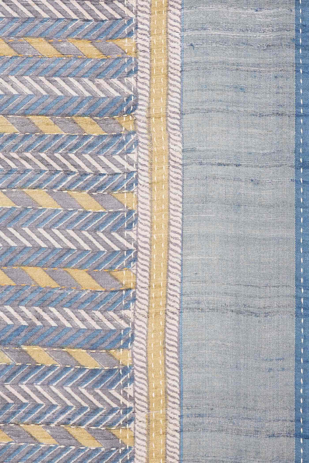 Blue Grey Dual Tone Tussar Silk Saree