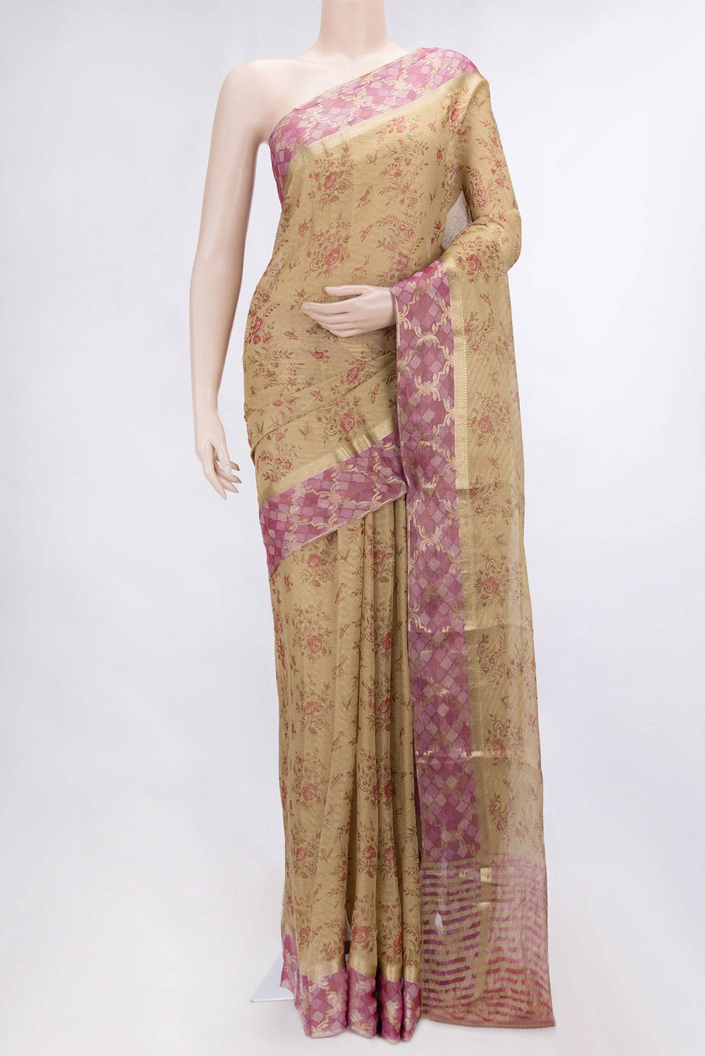 Gold Dual Tone Mysore Georgette Saree