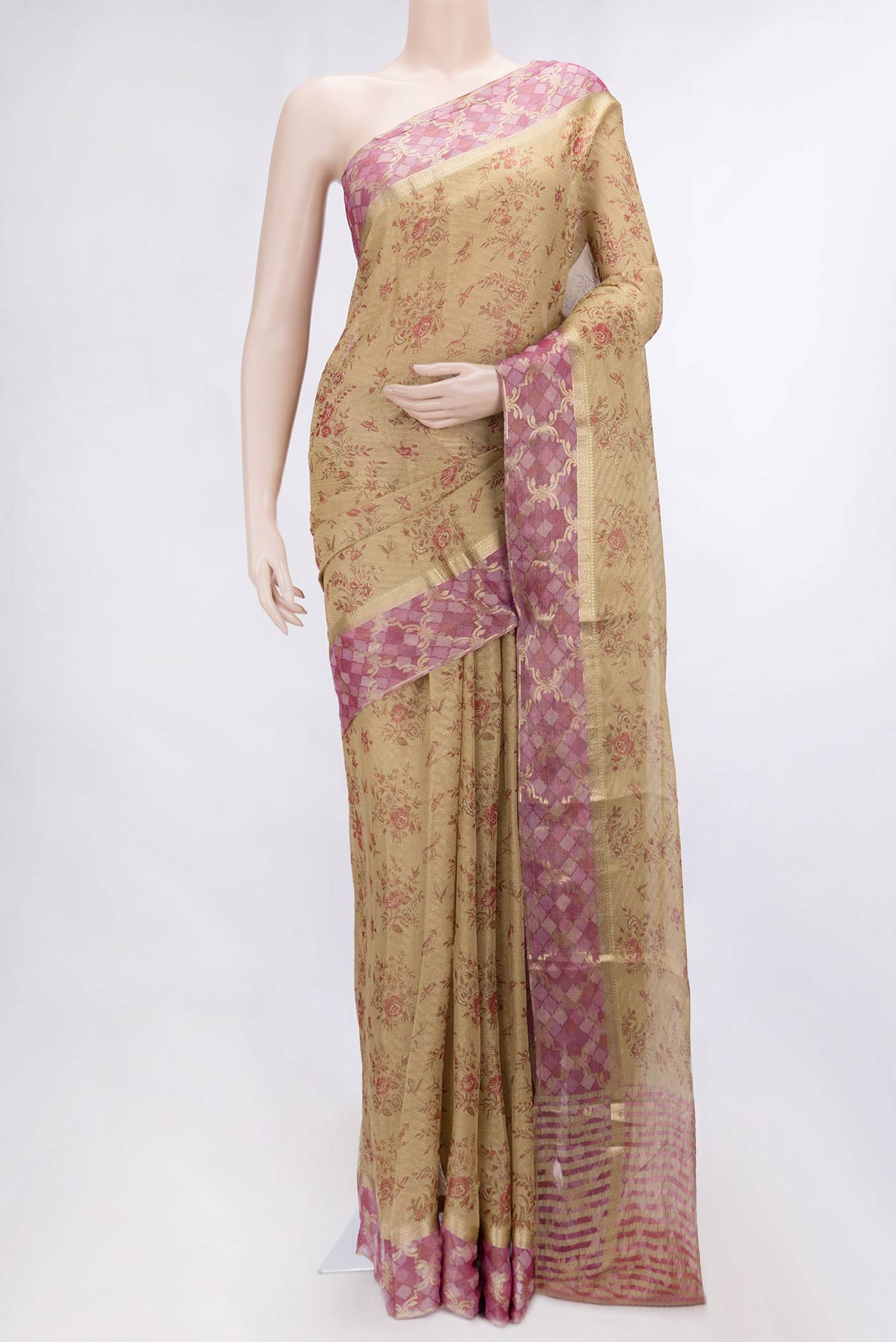 Gold Dual Tone Mysore Georgette Saree