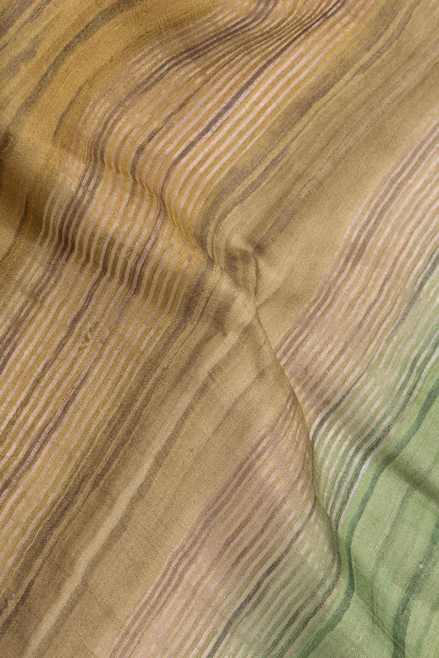 Green Dual Tone Tussar Silk Saree