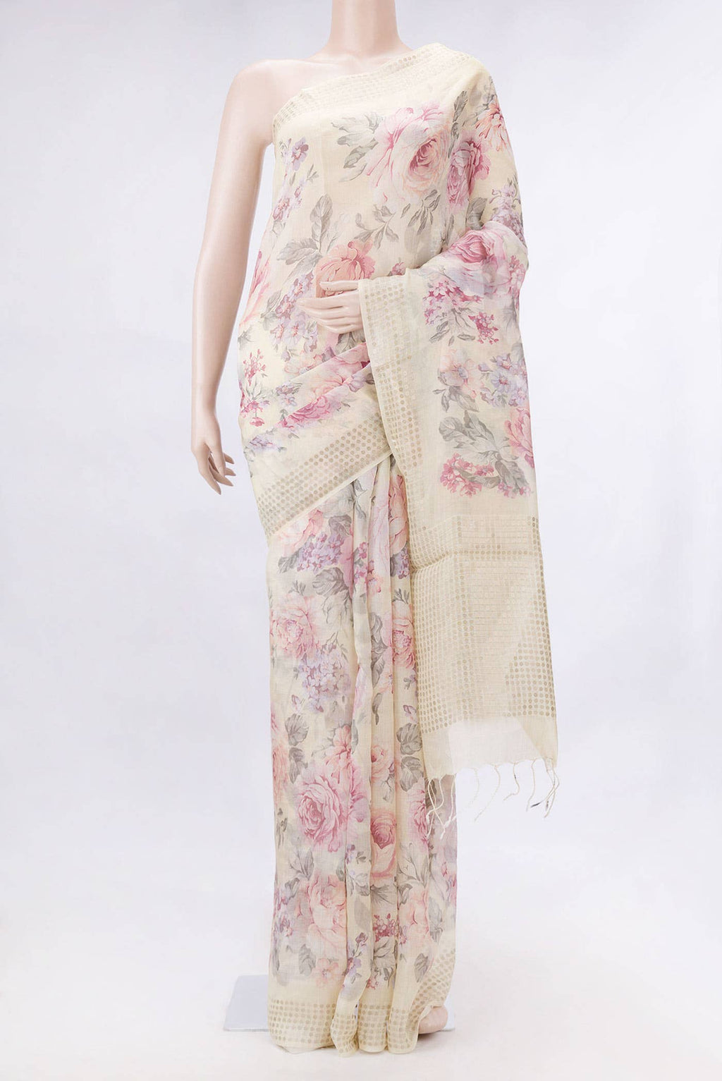 Sandal Dual Tone Tussar Silk Saree