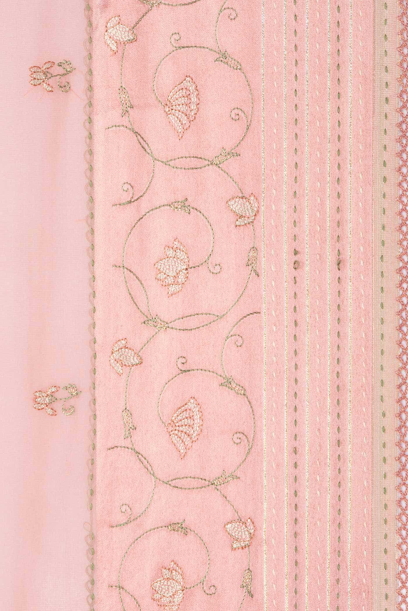 Peach Mysore Georgette Saree