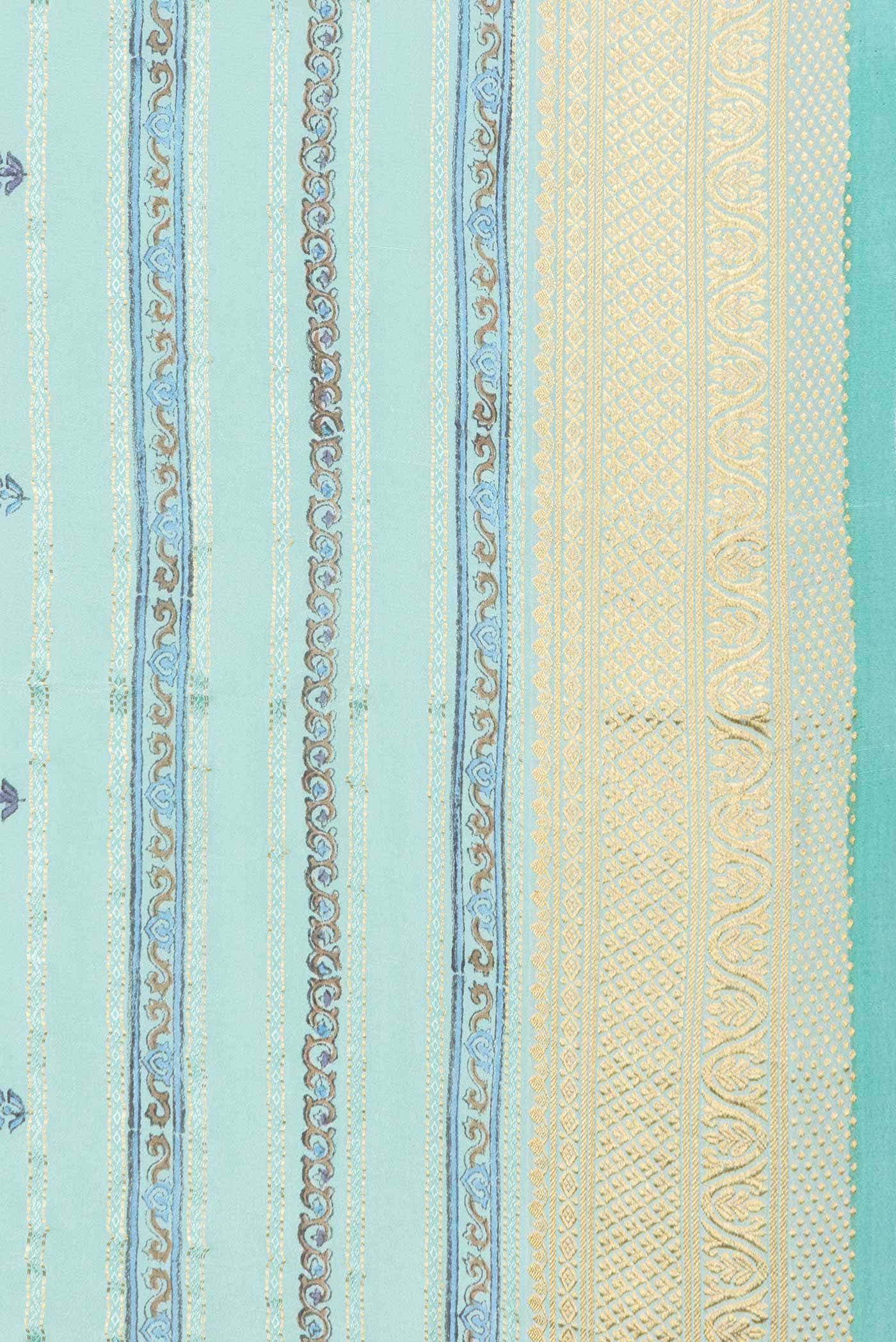 Light Blue Dual Tone Mysore Georgette Saree