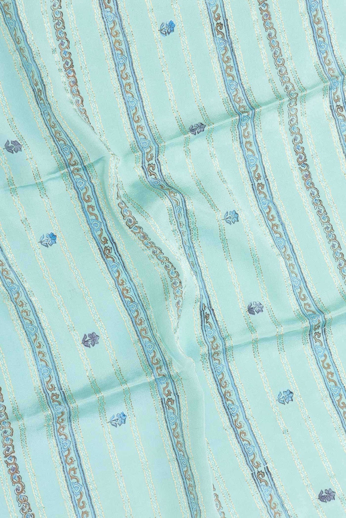Light Blue Dual Tone Mysore Georgette Saree