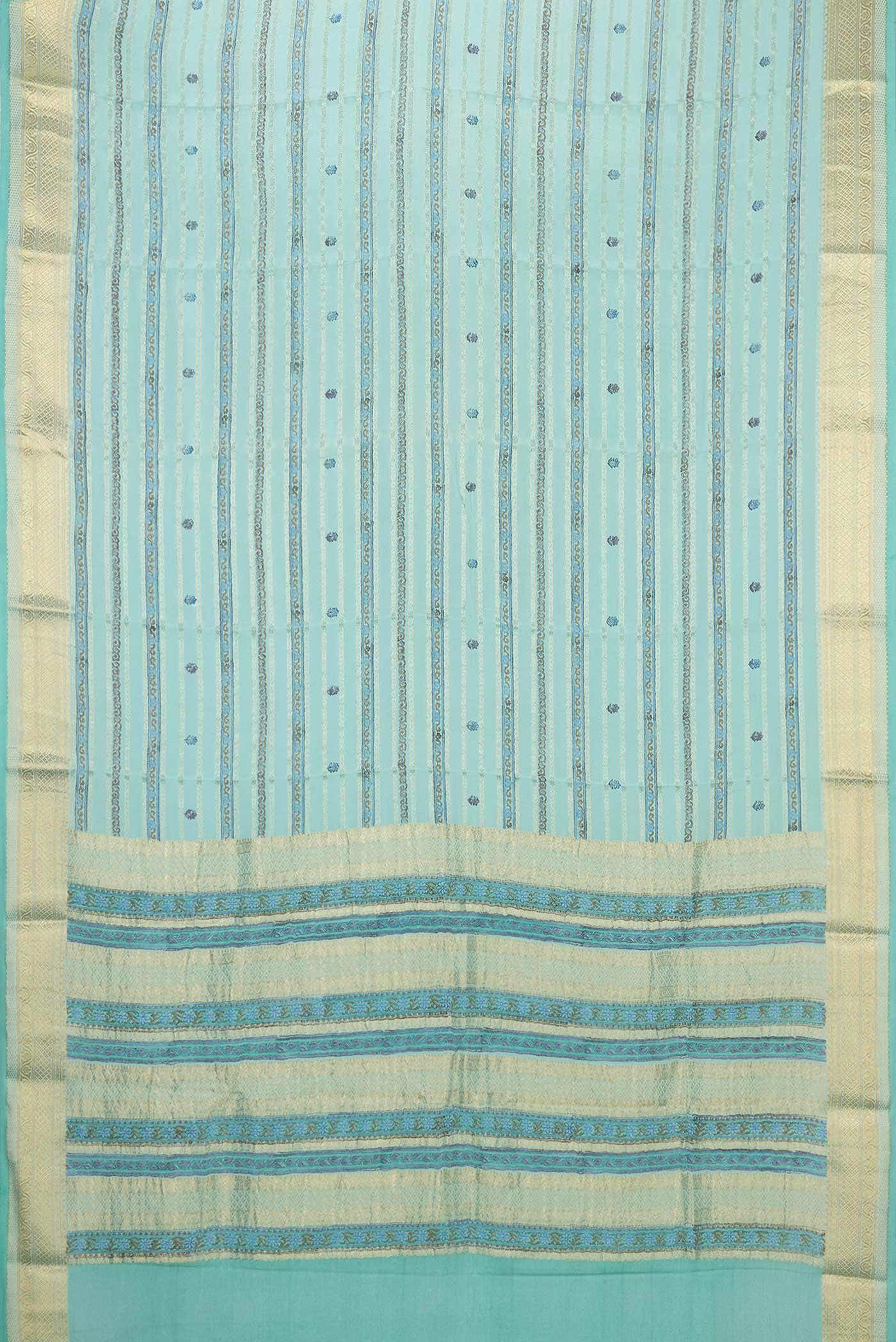Light Blue Dual Tone Mysore Georgette Saree