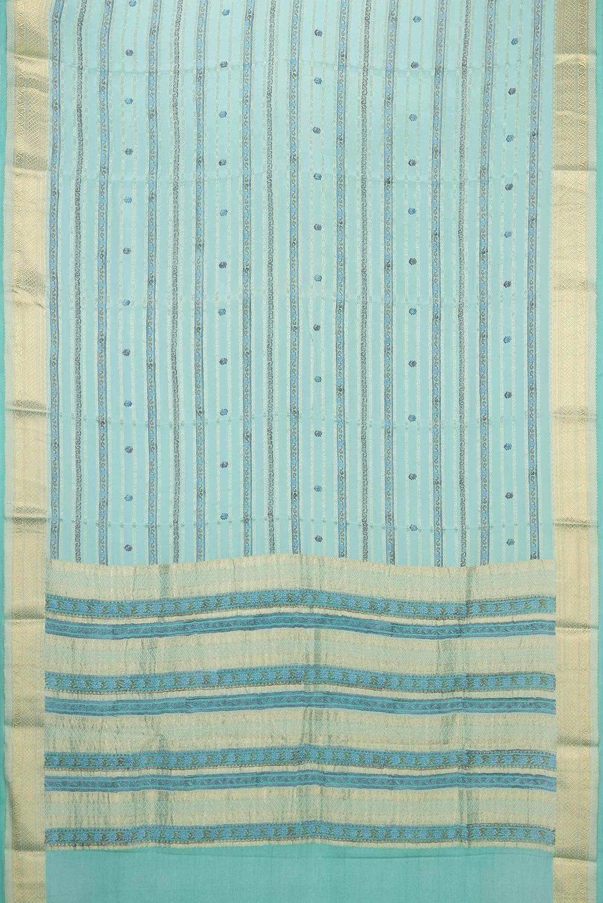 Light Blue Dual Tone Mysore Georgette Saree