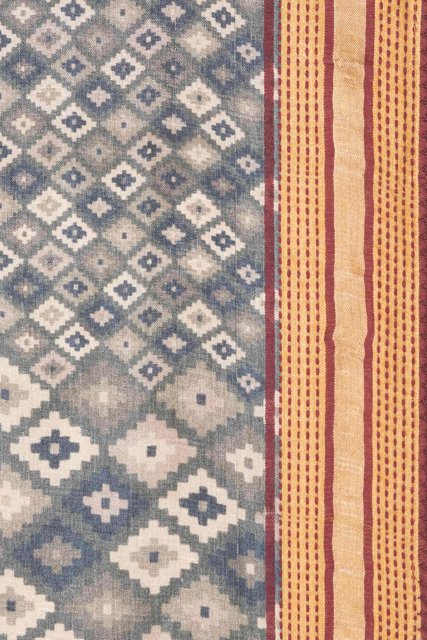 Grey Dual Tone Tussar Silk Saree