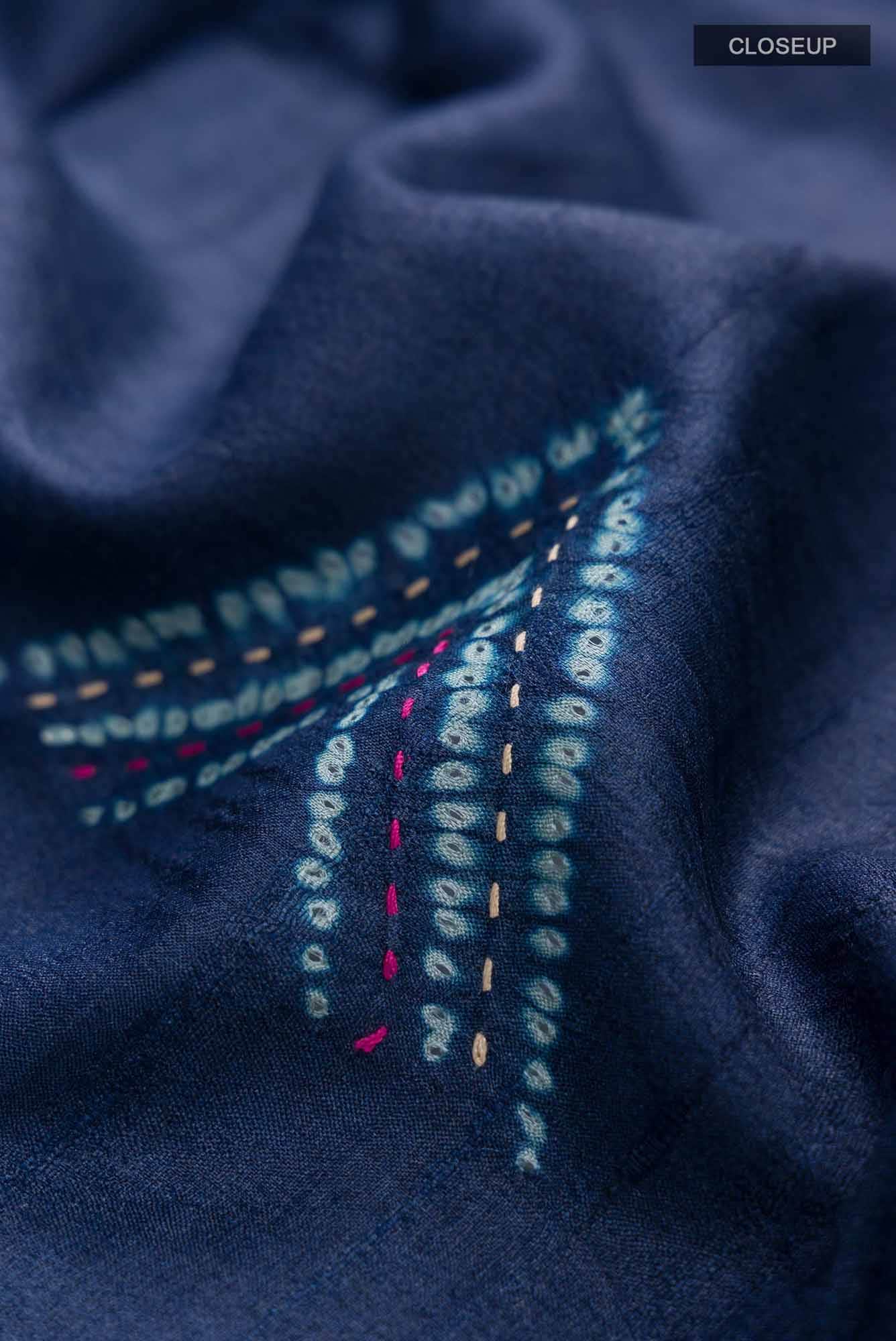 Blue Bhagalpuri Tussar Silk Saree