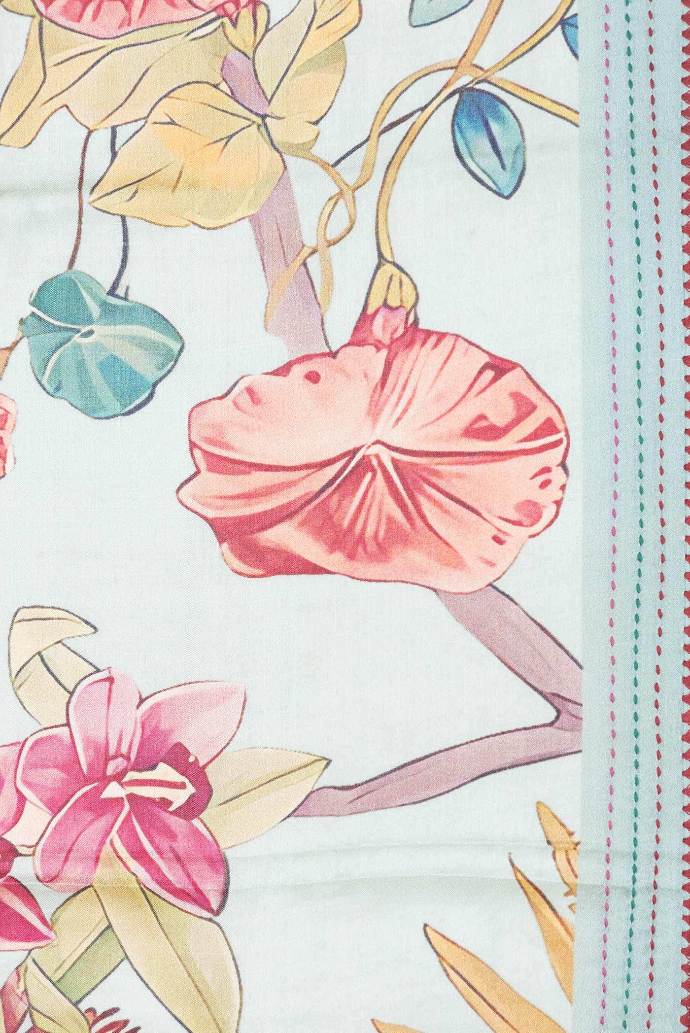 Light Blue Dual Tone Tussar Silk Saree