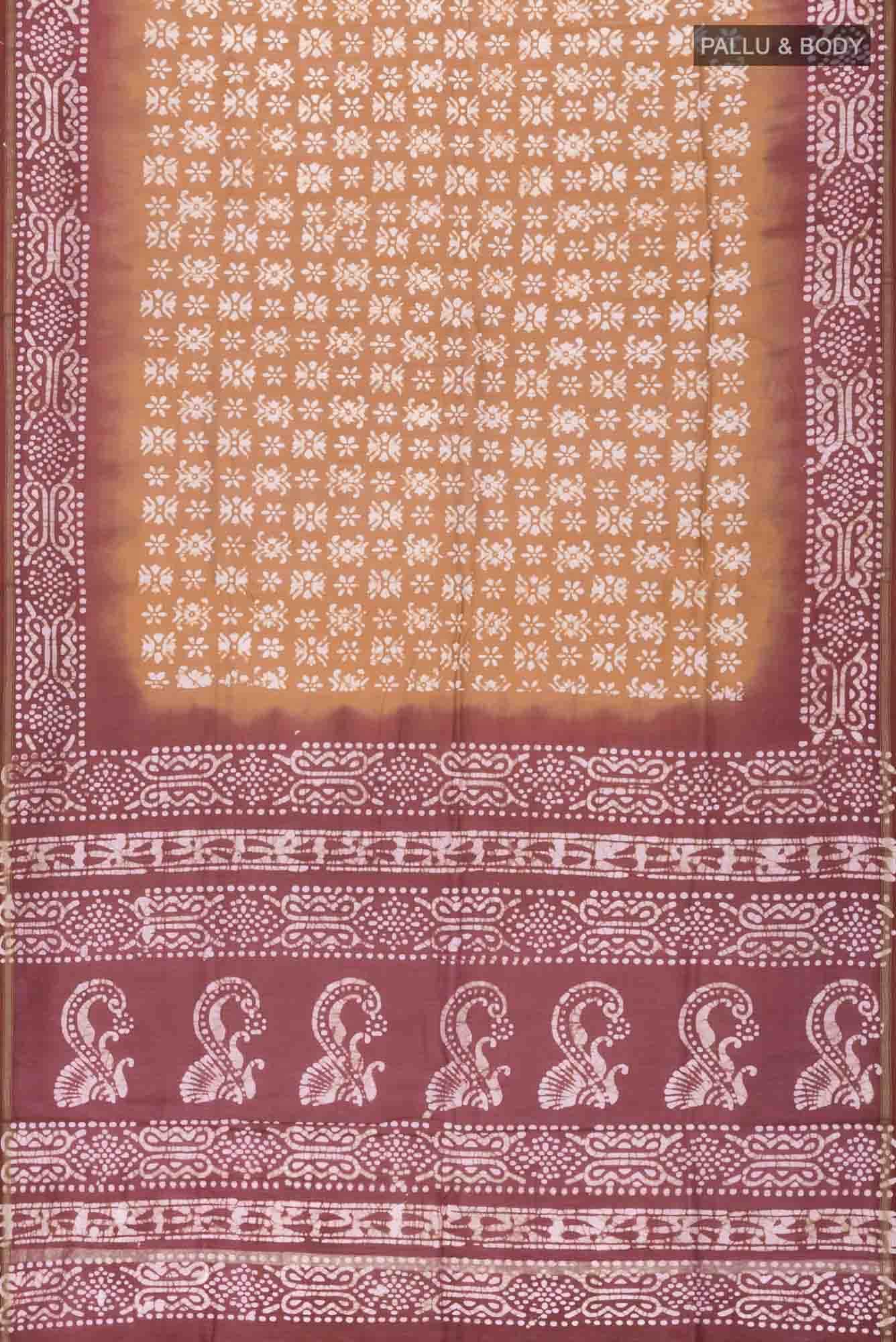Mustard Maheshwari Silk Cotton Saree
