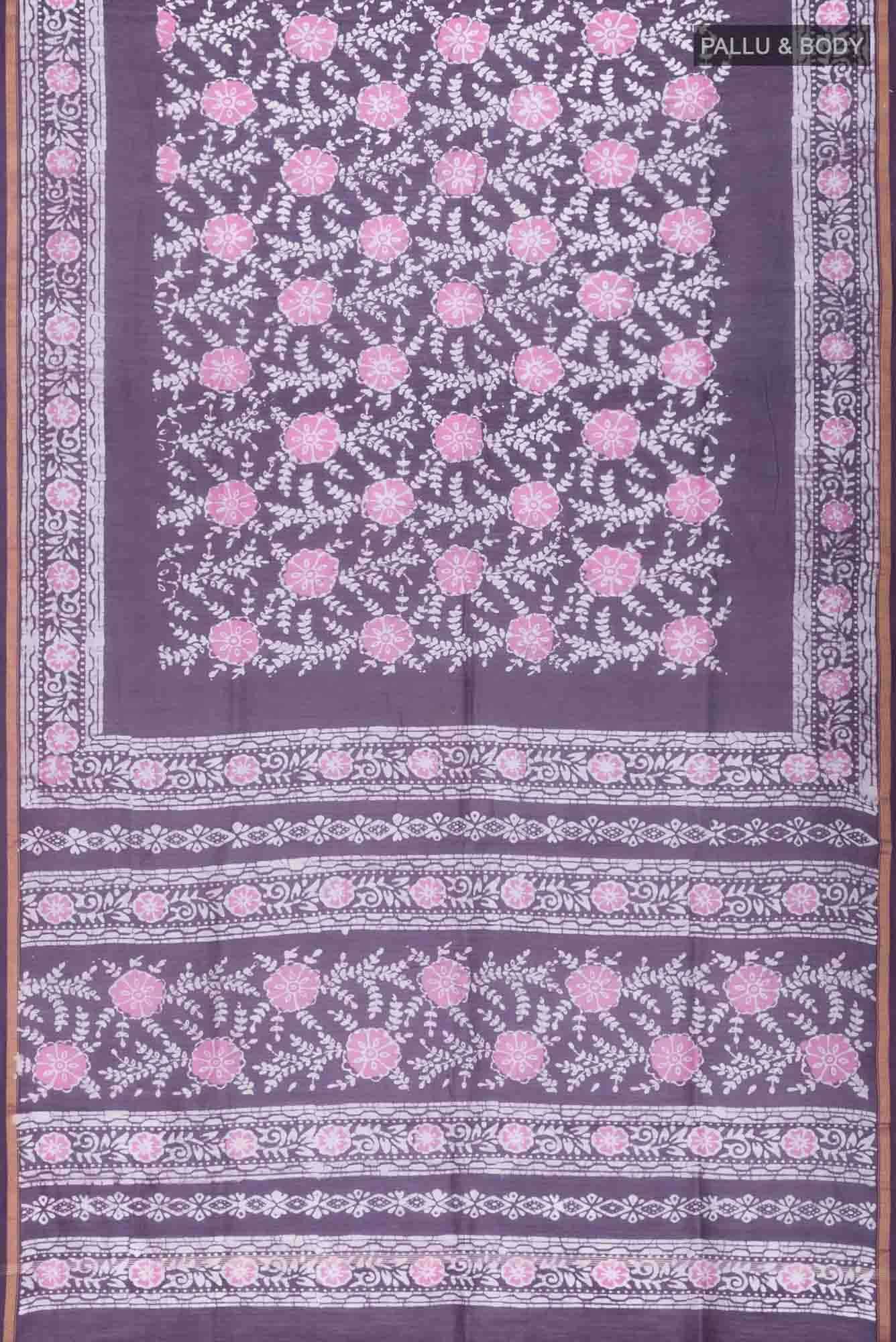 Lavender Maheshwari Silk Cotton Saree