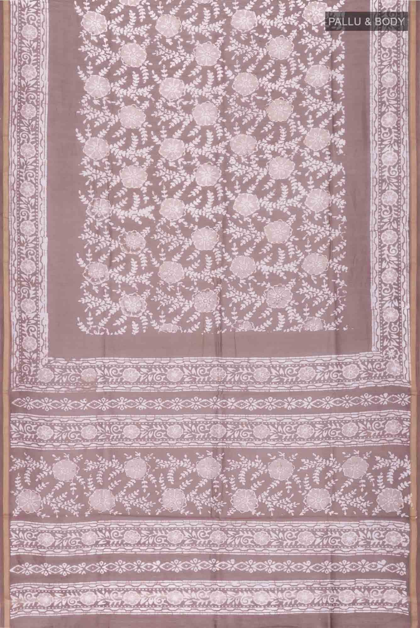 Grey Maheshwari Silk Cotton Saree