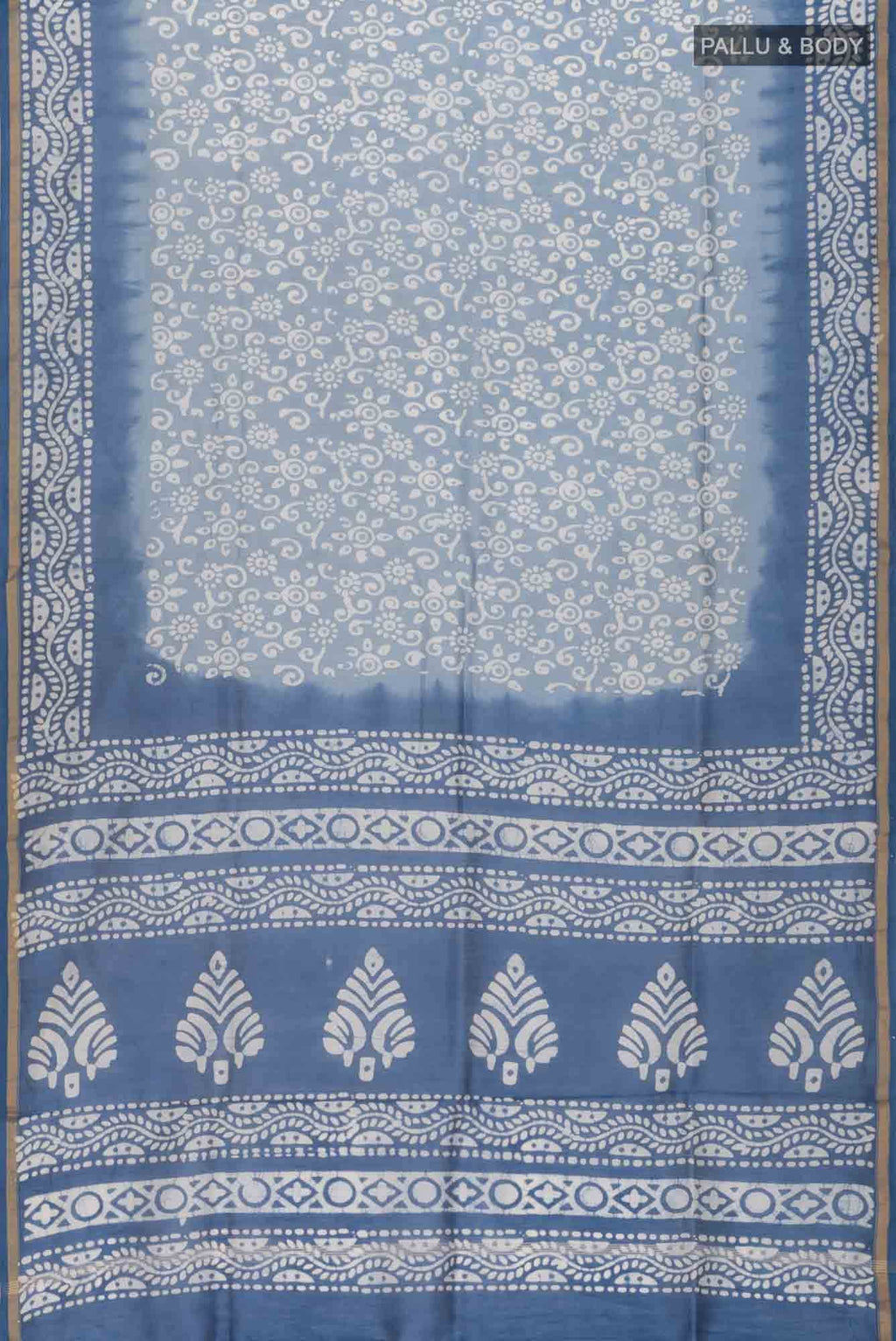 Light Blue Maheshwari Silk Cotton Saree