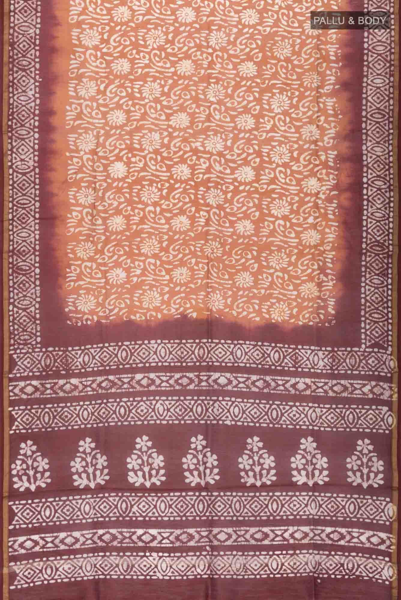 Mustard Maheshwari Silk Cotton Saree