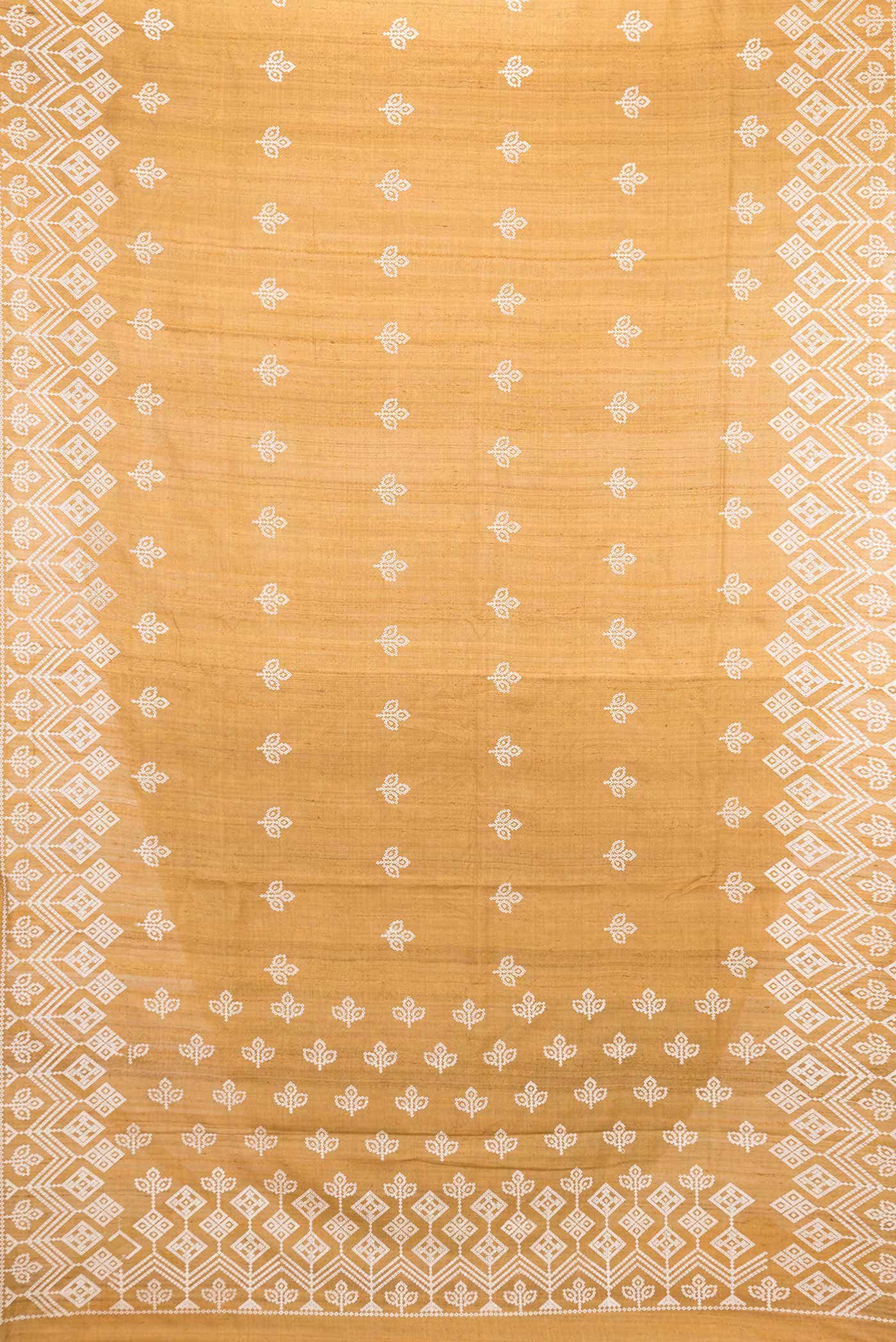 Mustard Dual Tone Tussar Saree