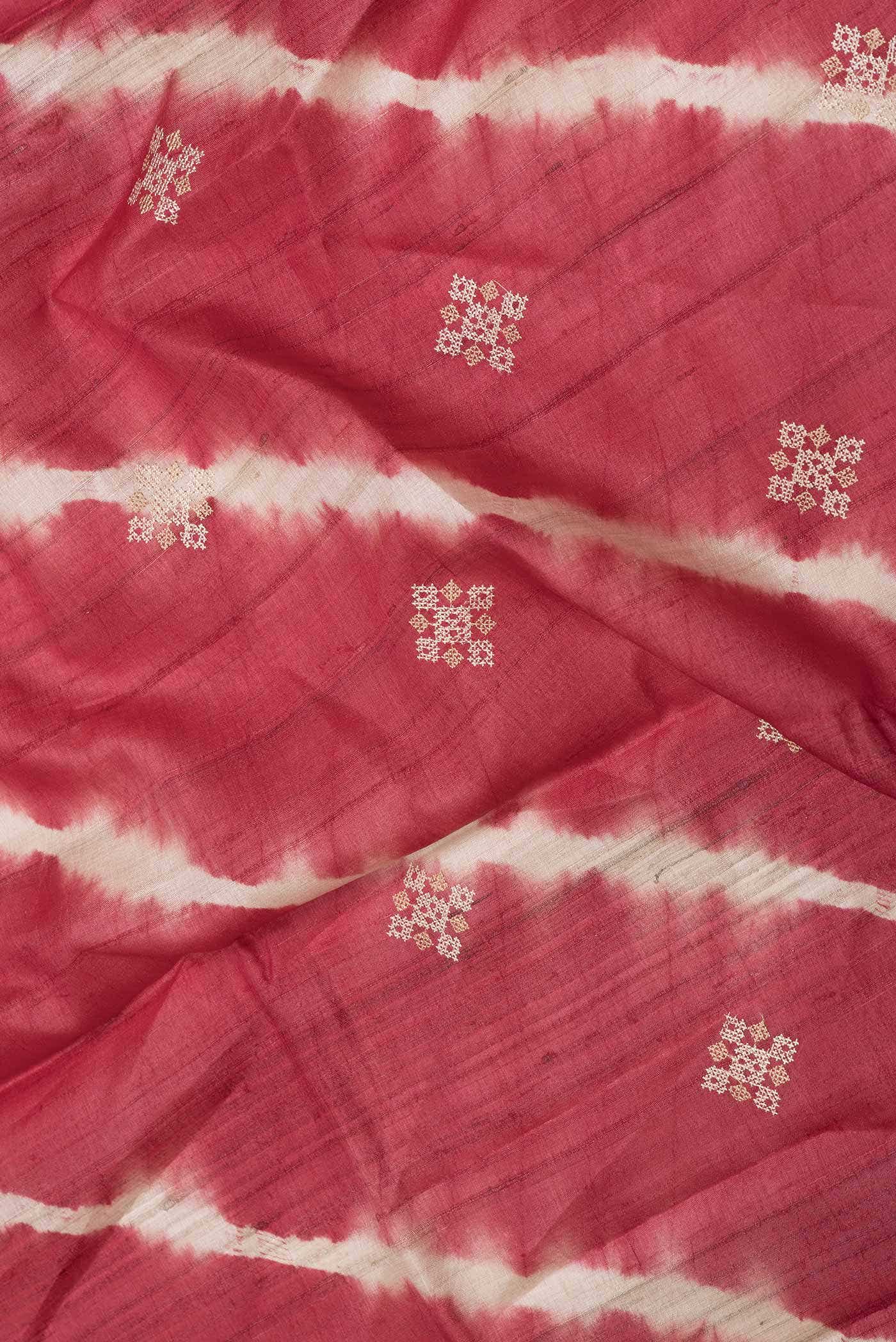 Rani Pink Dual Tone Tussar Silk Saree