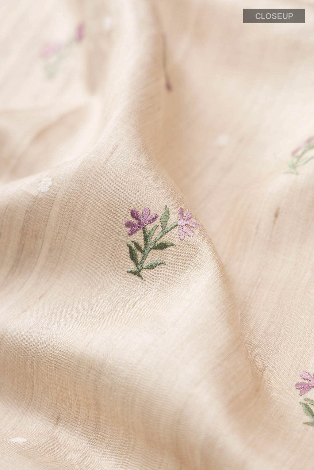 Beige Bhagalpuri Tussar Silk Saree