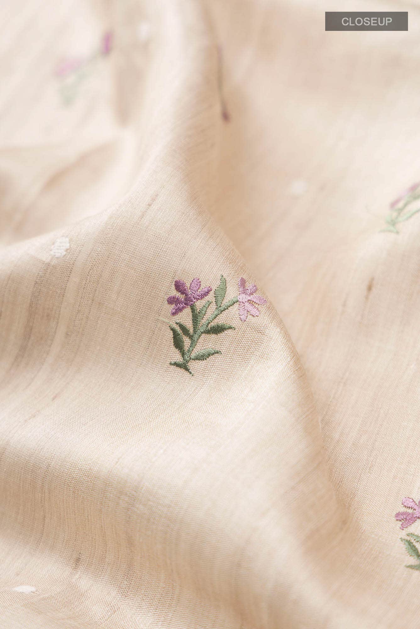 Beige Bhagalpuri Tussar Silk Saree