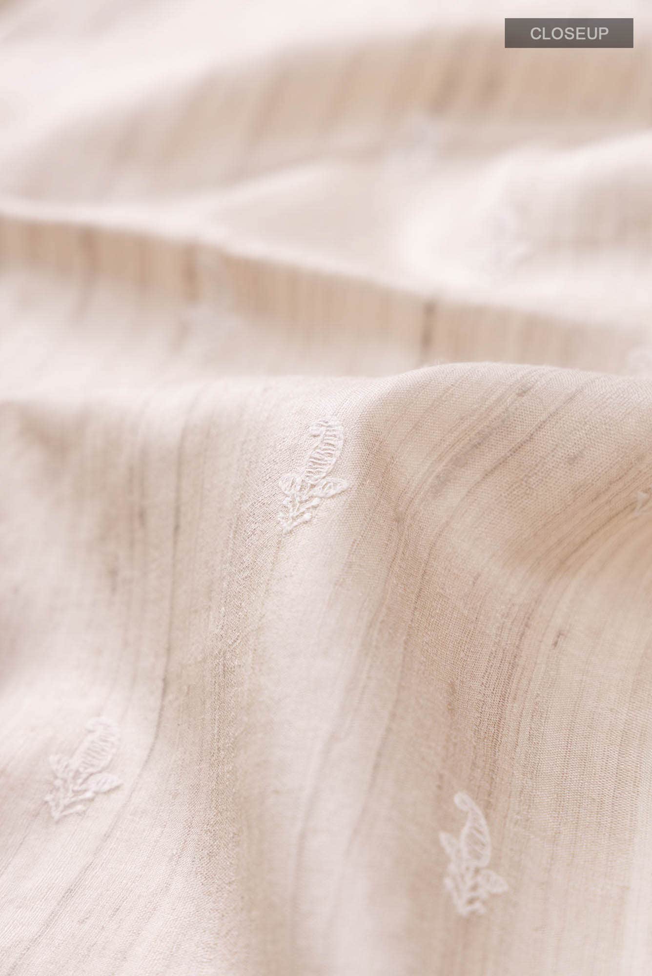 Cream Bhagalpuri Tussar Silk Saree