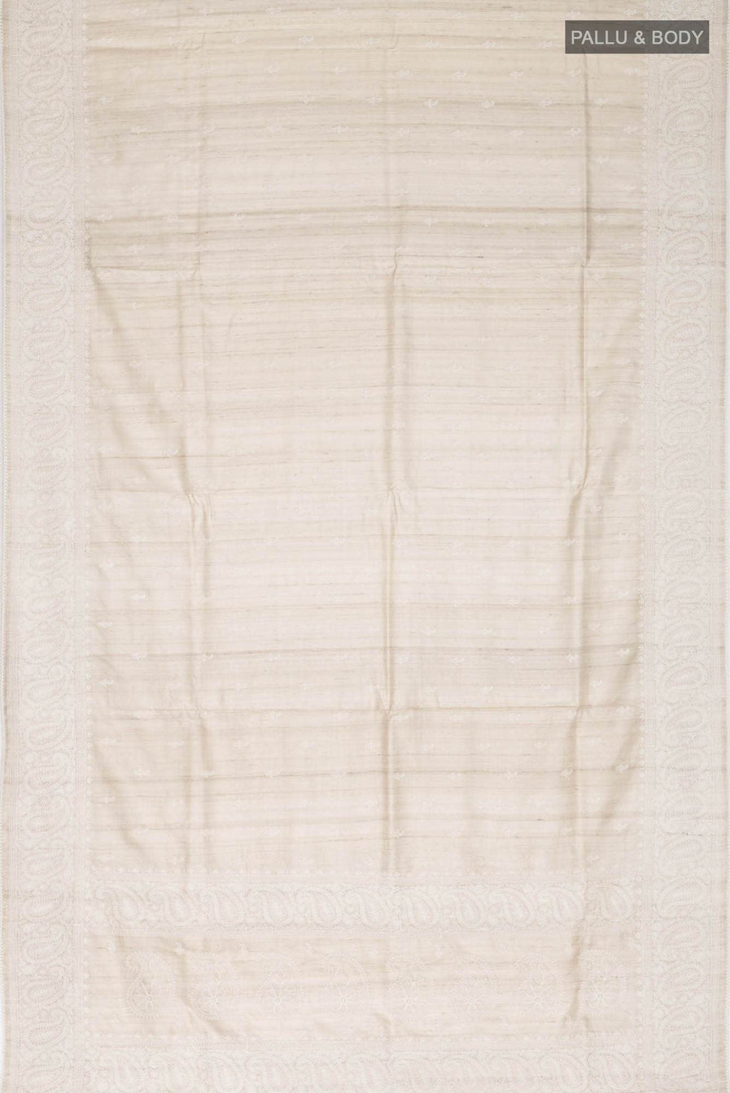 Cream Bhagalpuri Tussar Silk Saree