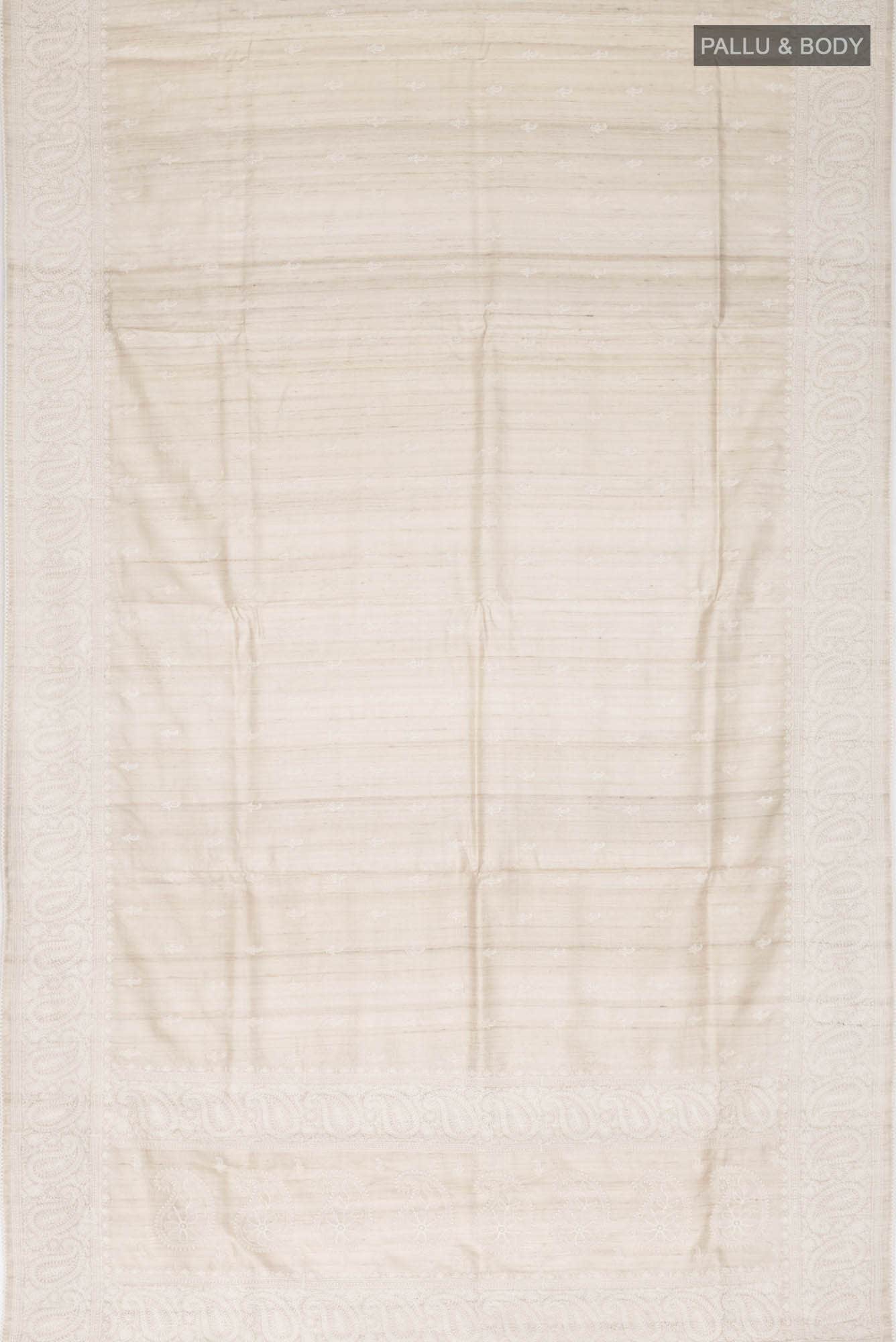 Cream Bhagalpuri Tussar Silk Saree