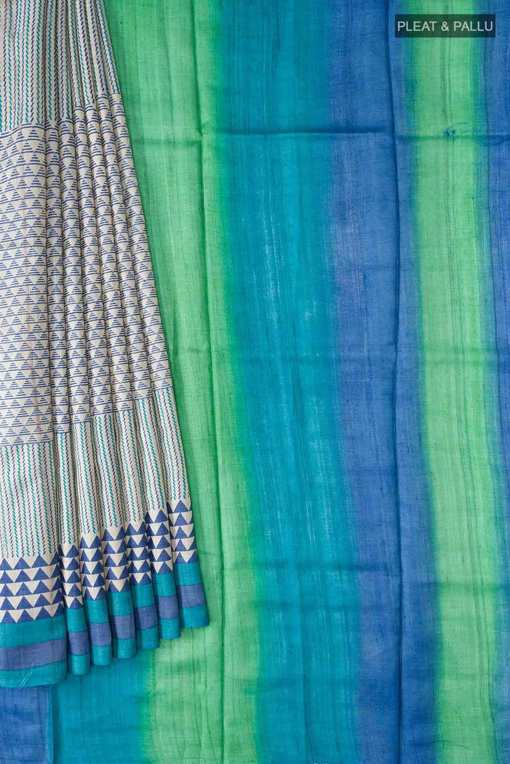 Beige Bhagalpuri Tussar Silk Saree