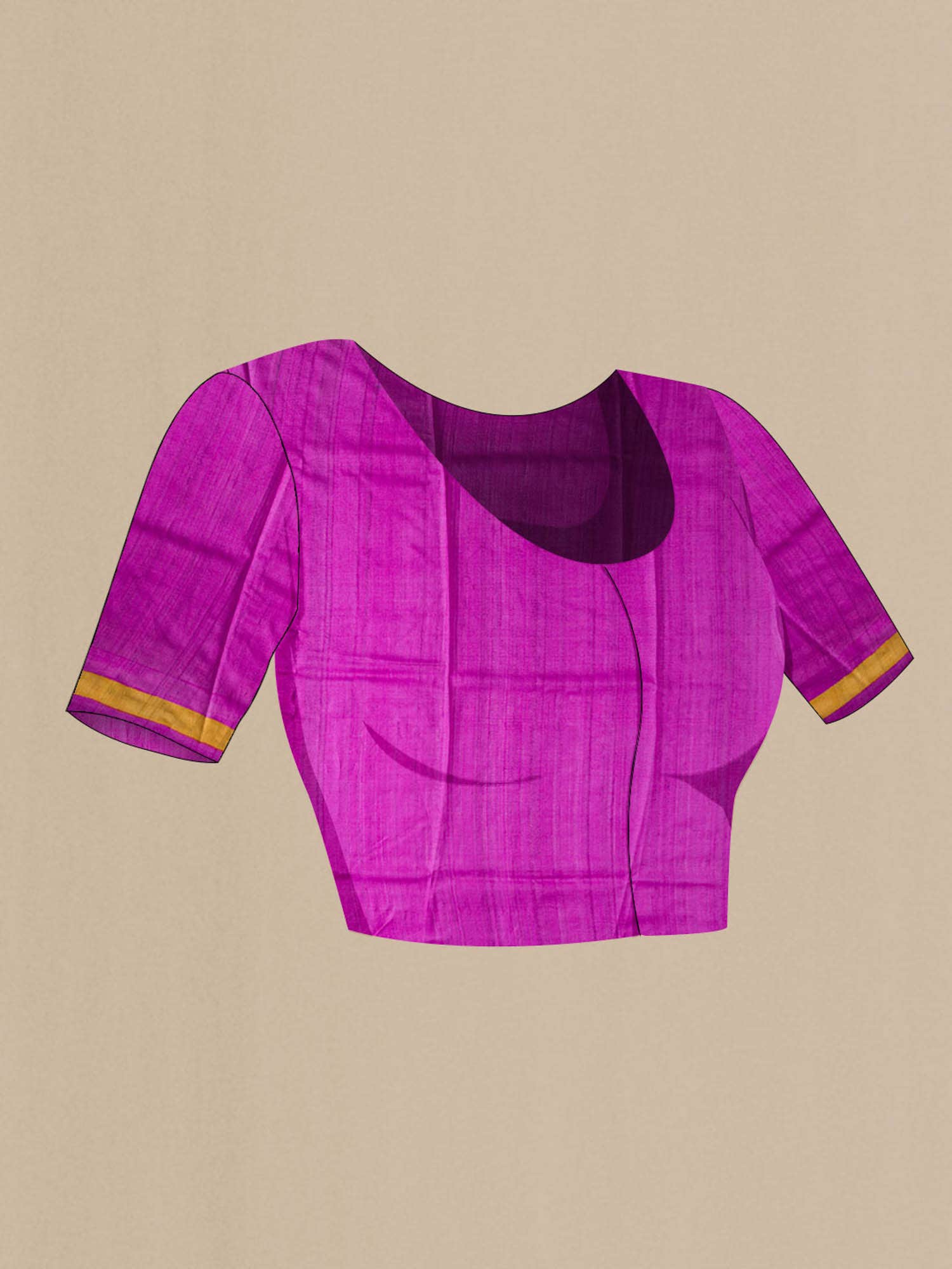 Beige Bhagalpuri Tussar Silk Saree