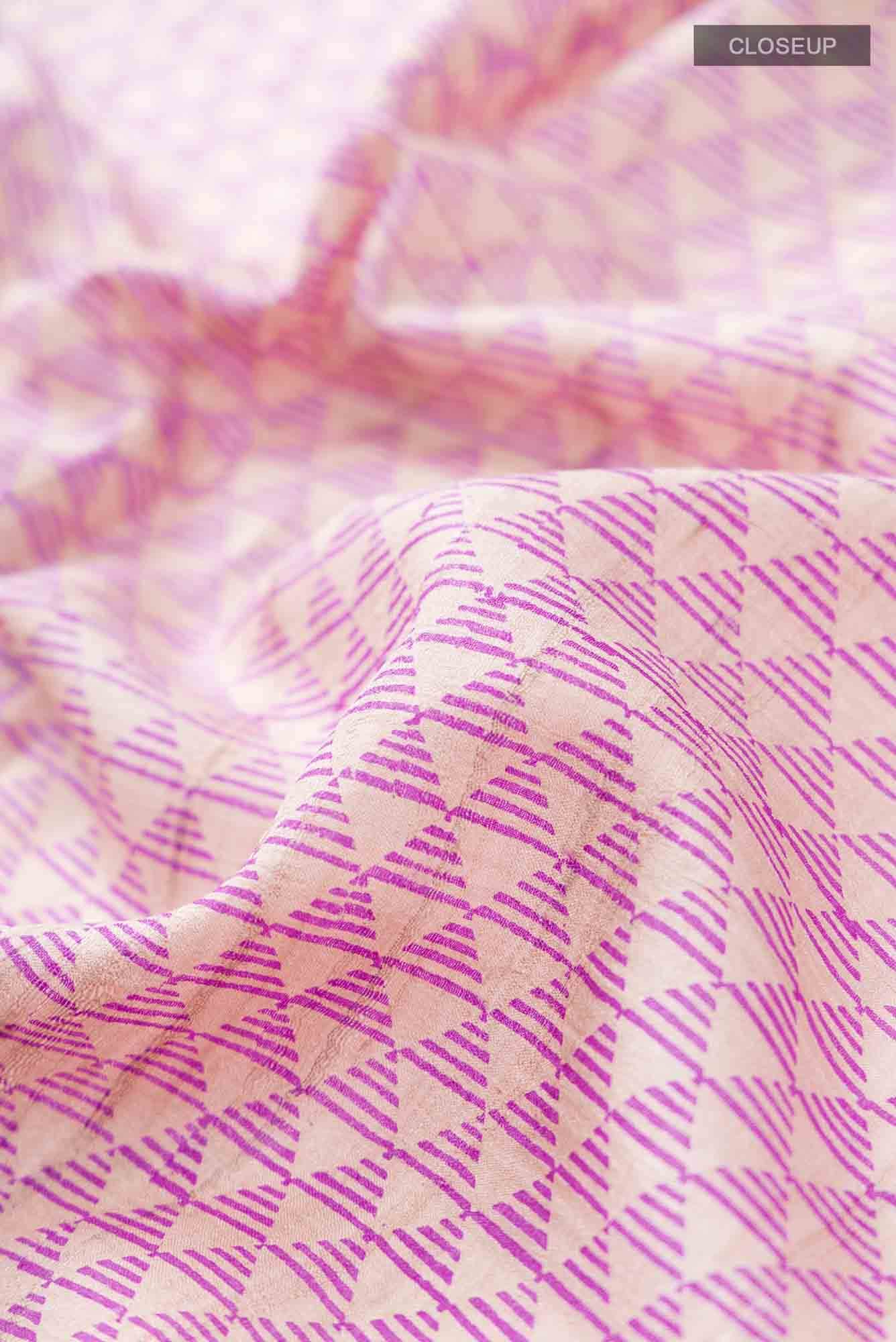 Lavender Bhagalpuri Tussar Silk Saree