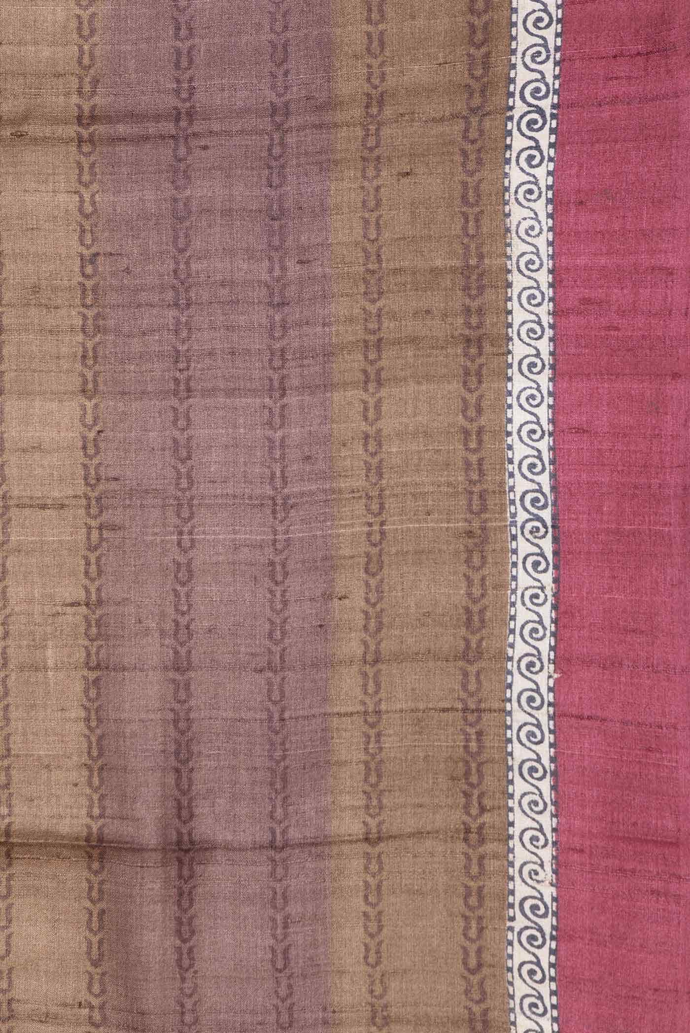 Brown Dual Tone Tussar Silk Saree