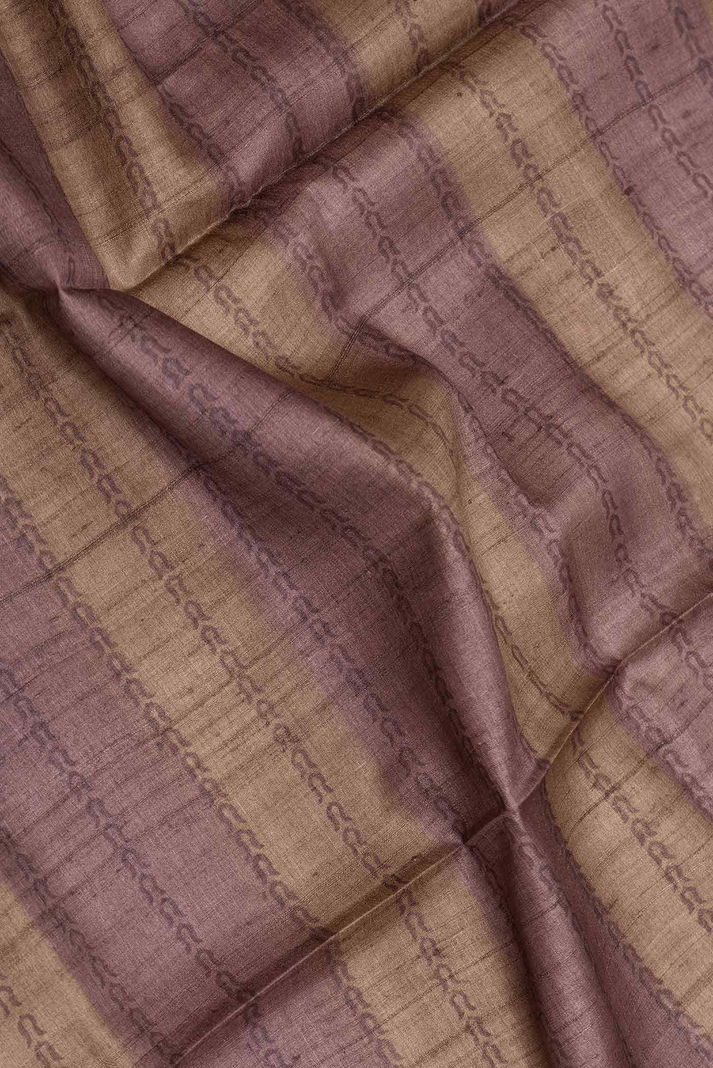 Brown Dual Tone Tussar Silk Saree