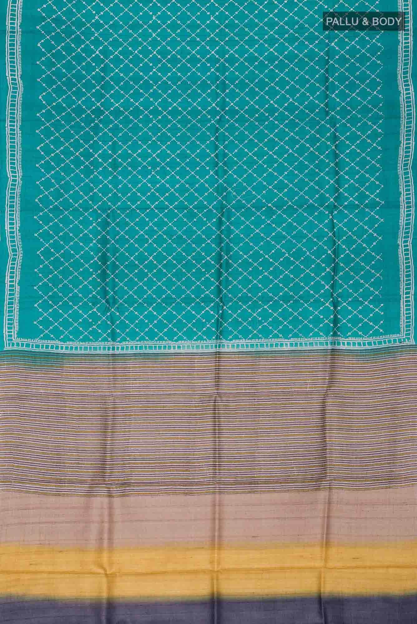 Green Bhagalpuri Tussar Silk Saree