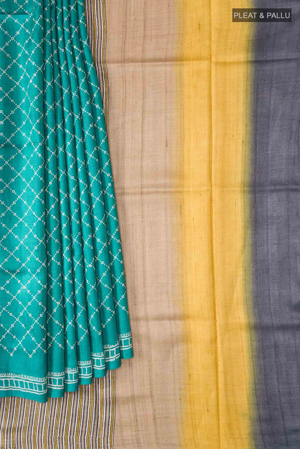 Green Bhagalpuri Tussar Silk Saree