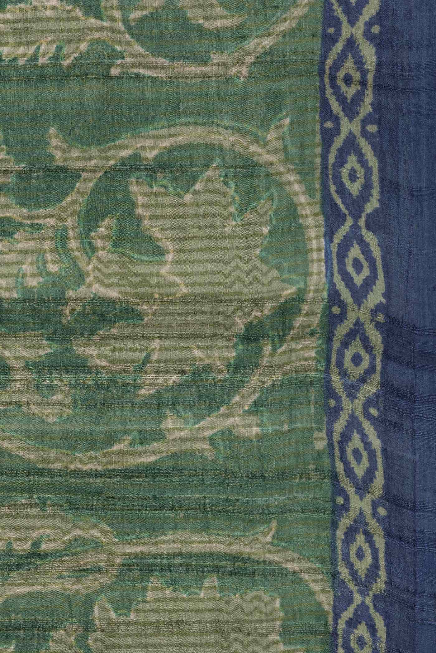 Green Dual Tone Tussar Silk Saree