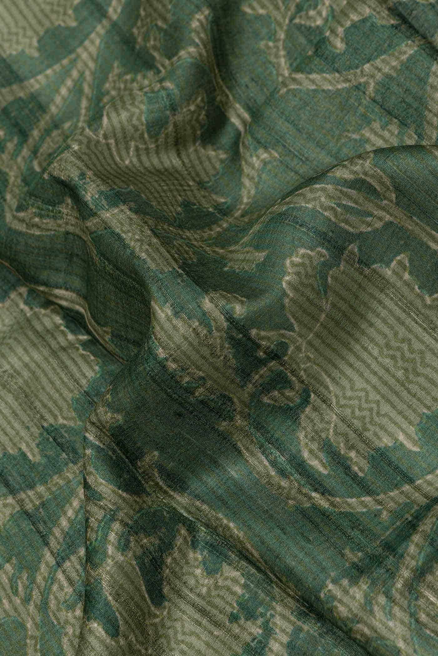Green Dual Tone Tussar Silk Saree