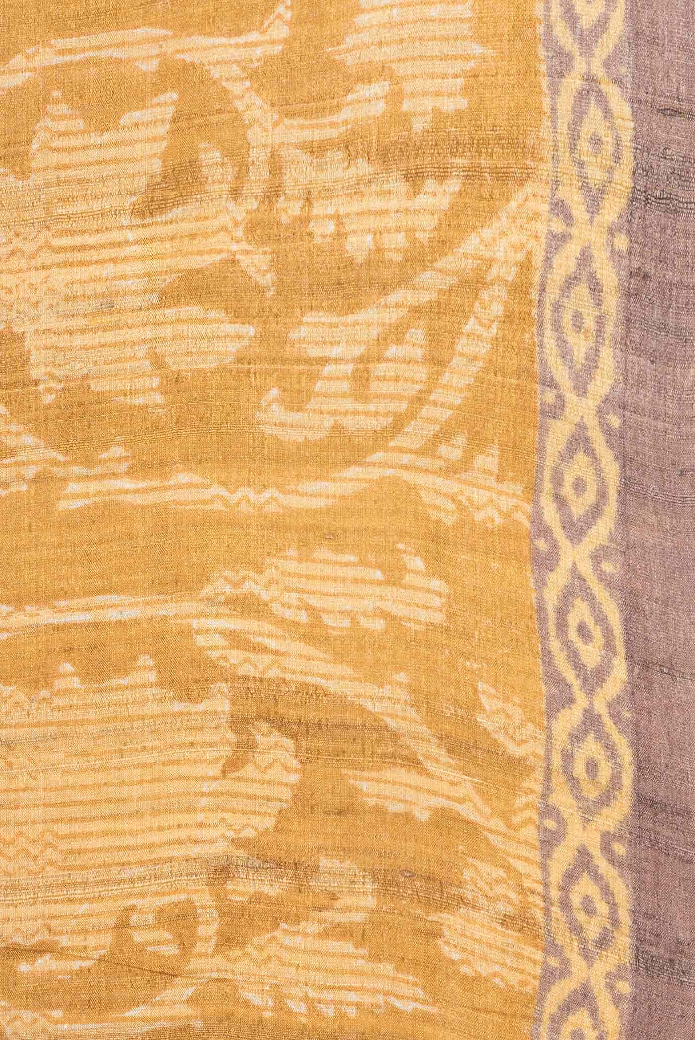 Mustard Dual Tone Tussar Silk Saree