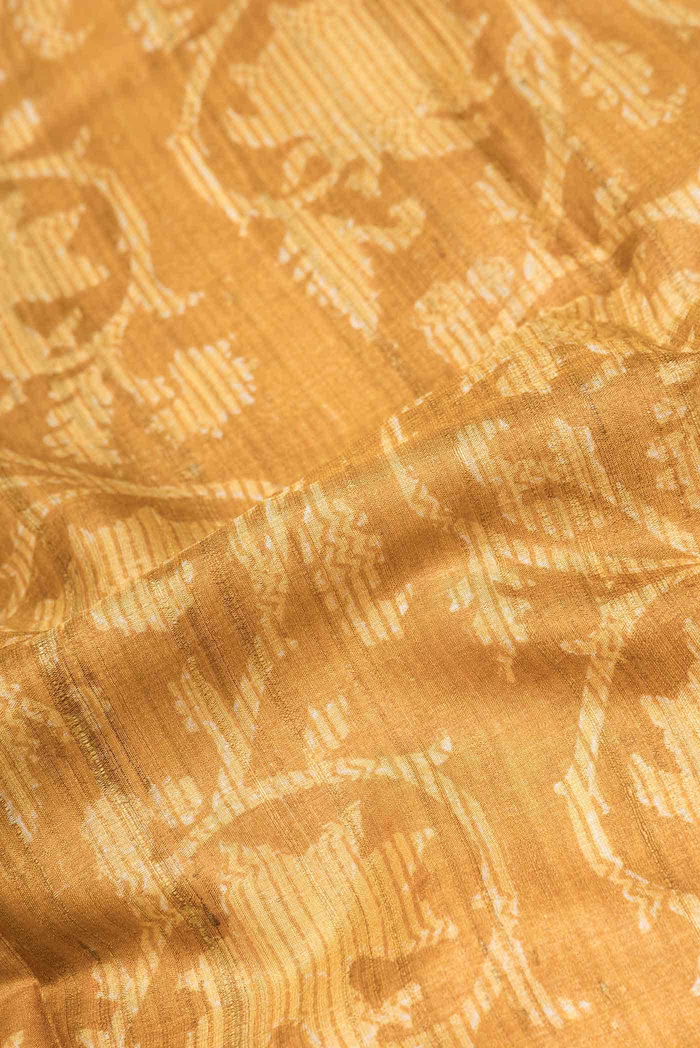 Mustard Dual Tone Tussar Silk Saree