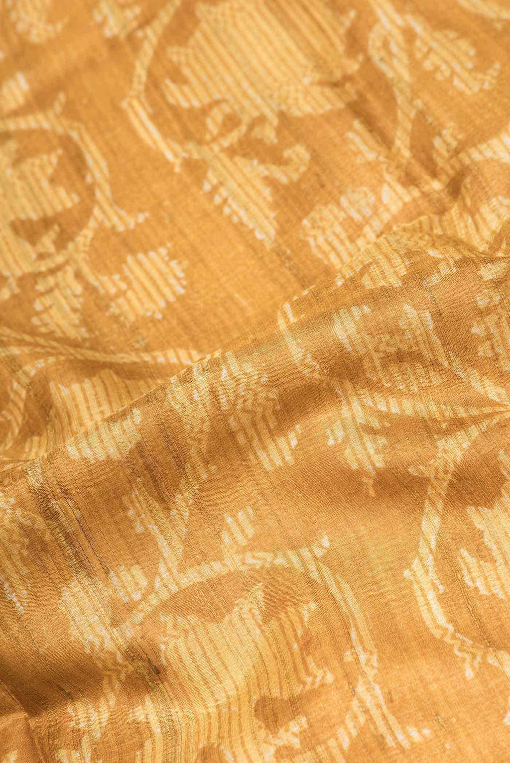 Mustard Dual Tone Tussar Silk Saree