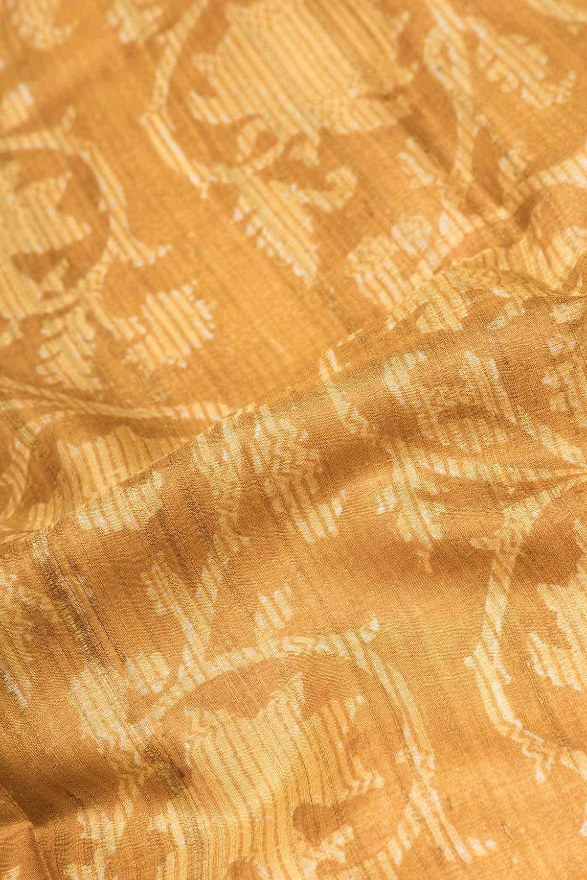 Mustard Dual Tone Tussar Silk Saree