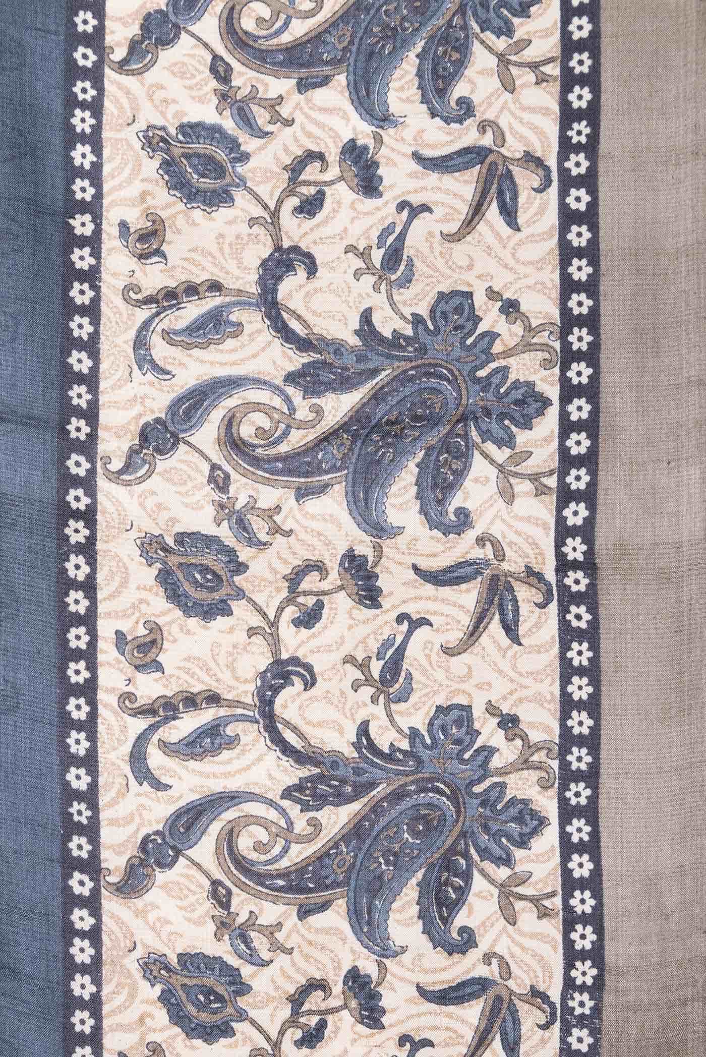 Grey Tussar Silk Saree
