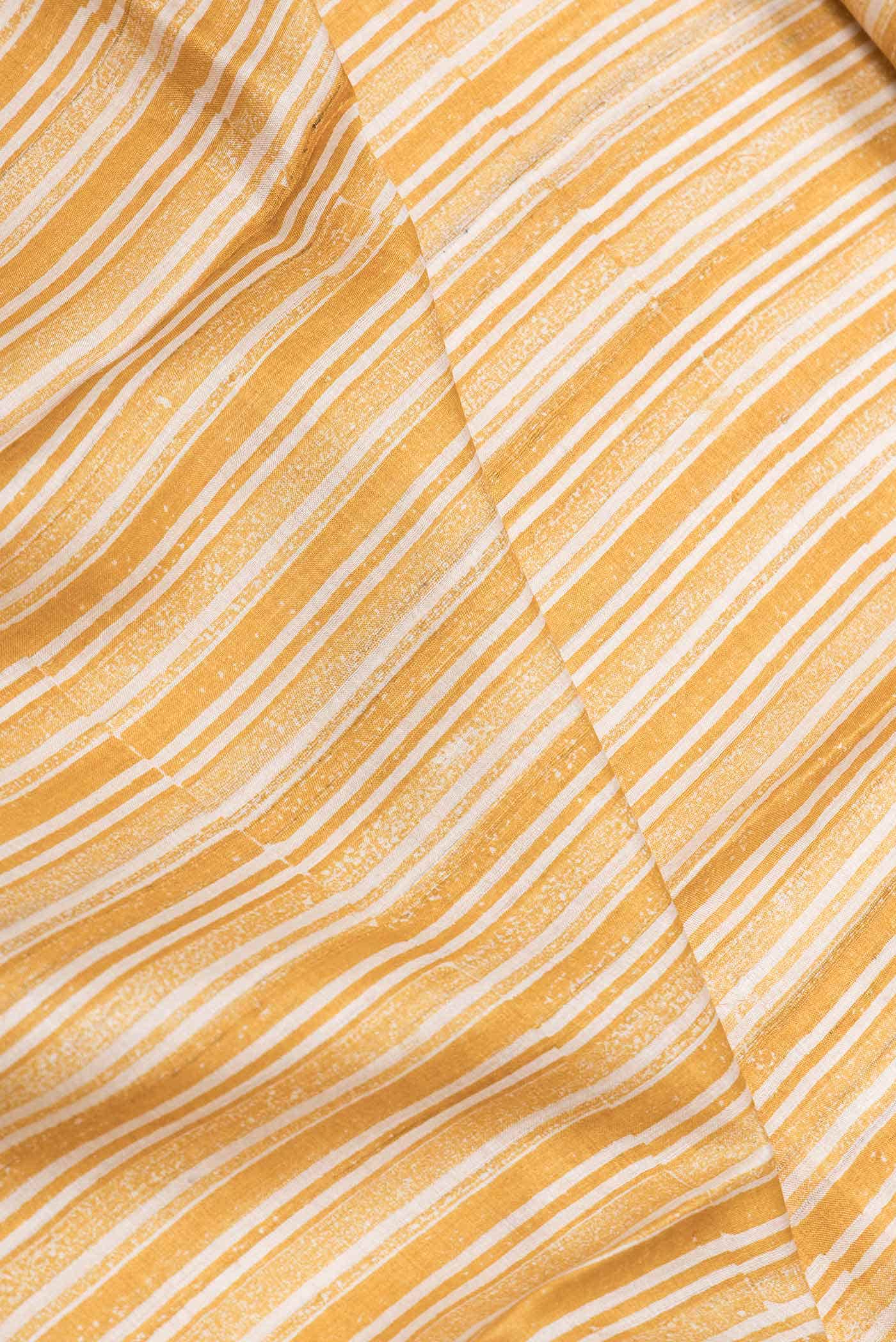 Mustard Dual Tone Tussar Silk Saree