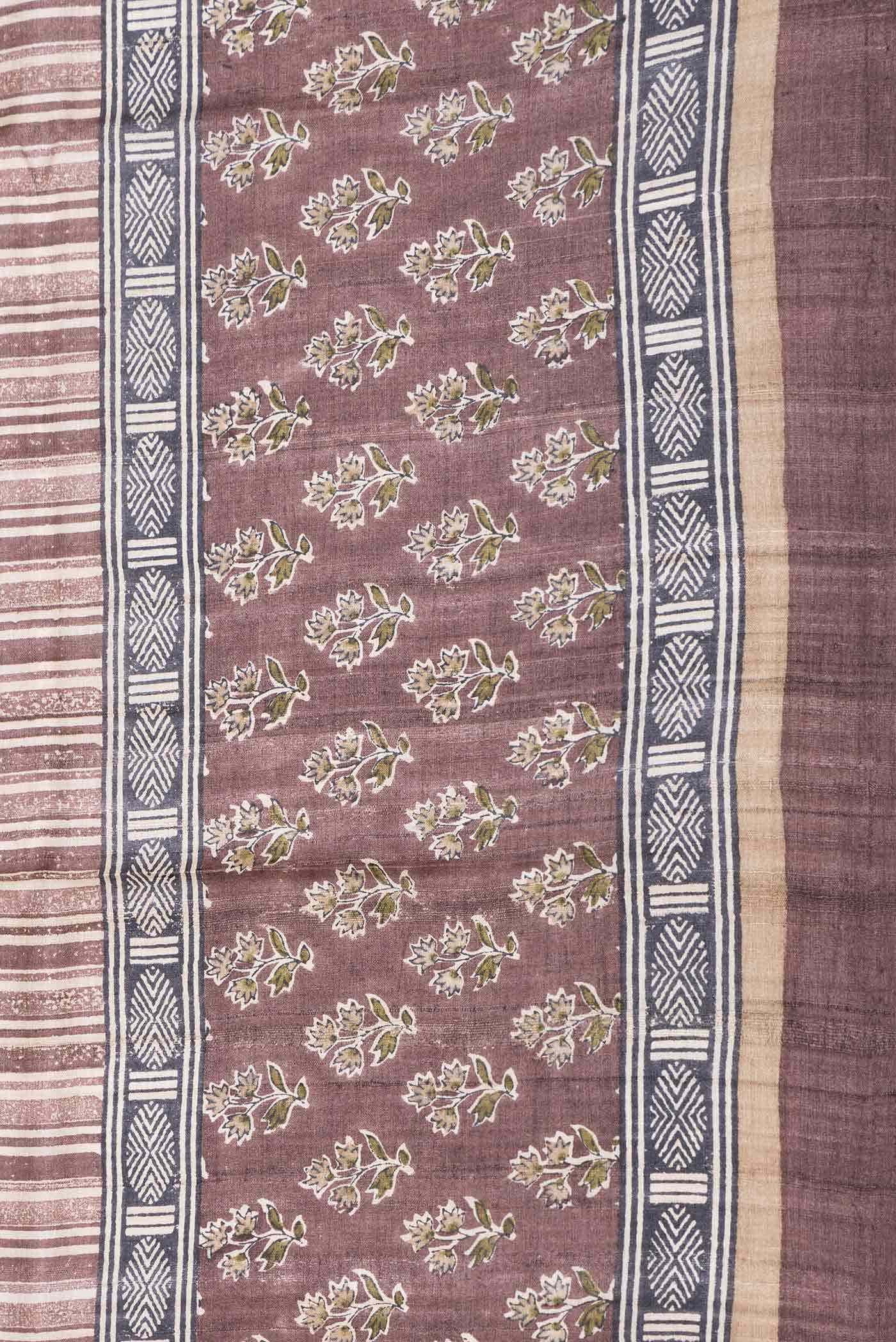 Brown Dual Tone Tussar Silk Saree
