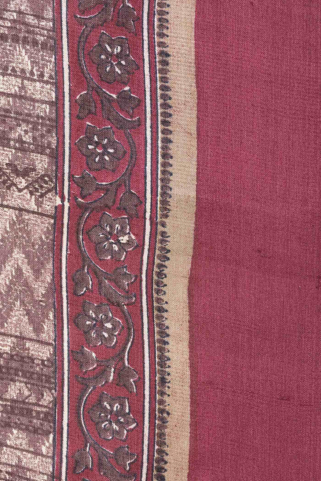 Brown Tussar Silk Saree