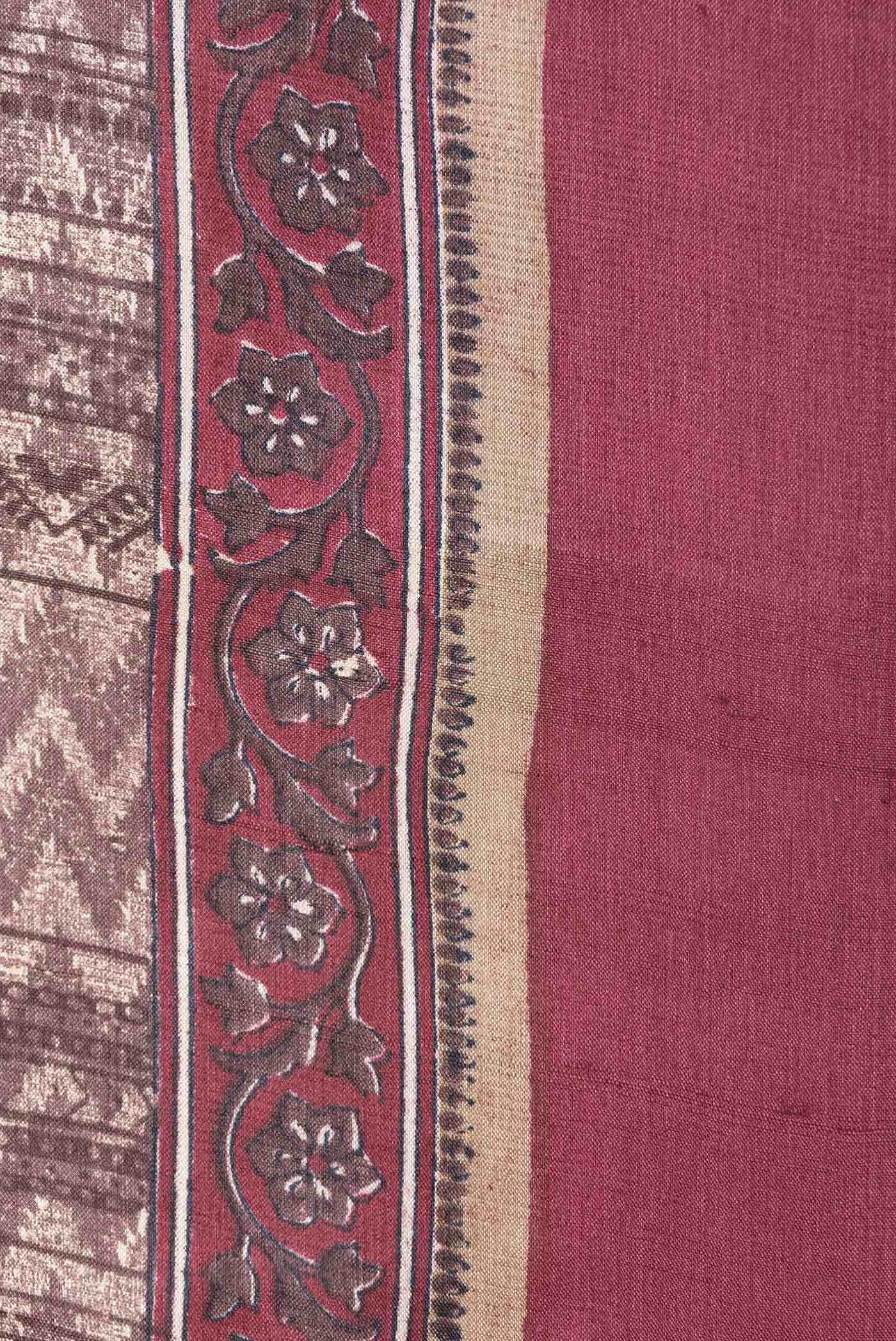 Brown Tussar Silk Saree