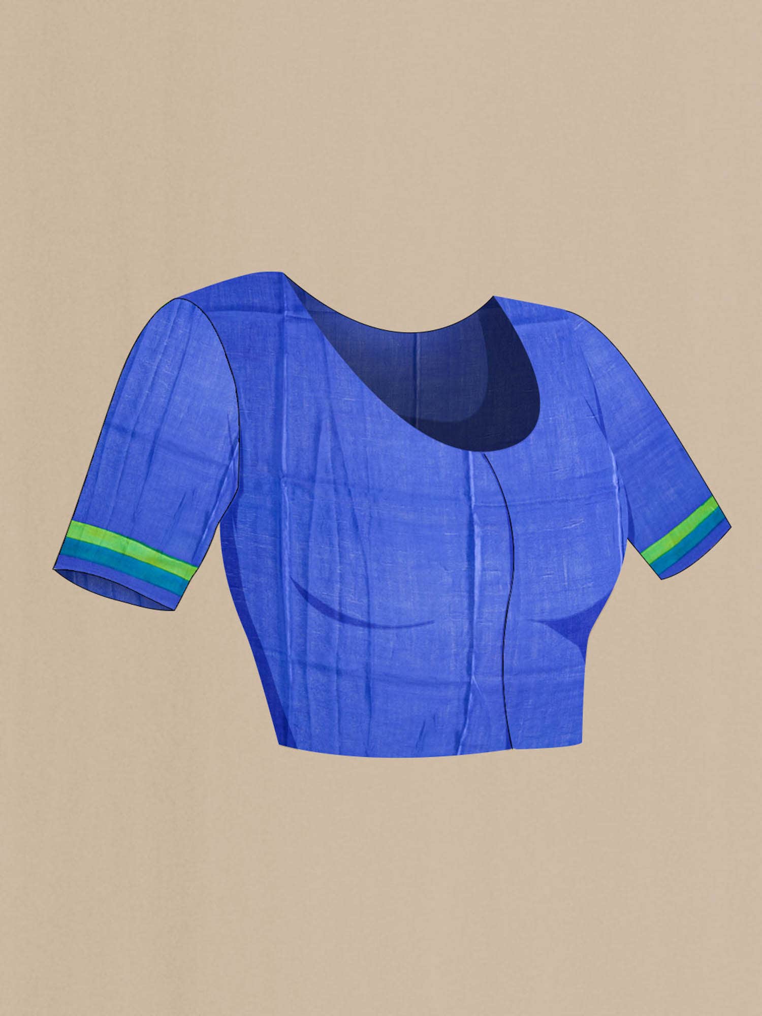 Blue Blended Satin Silk Saree