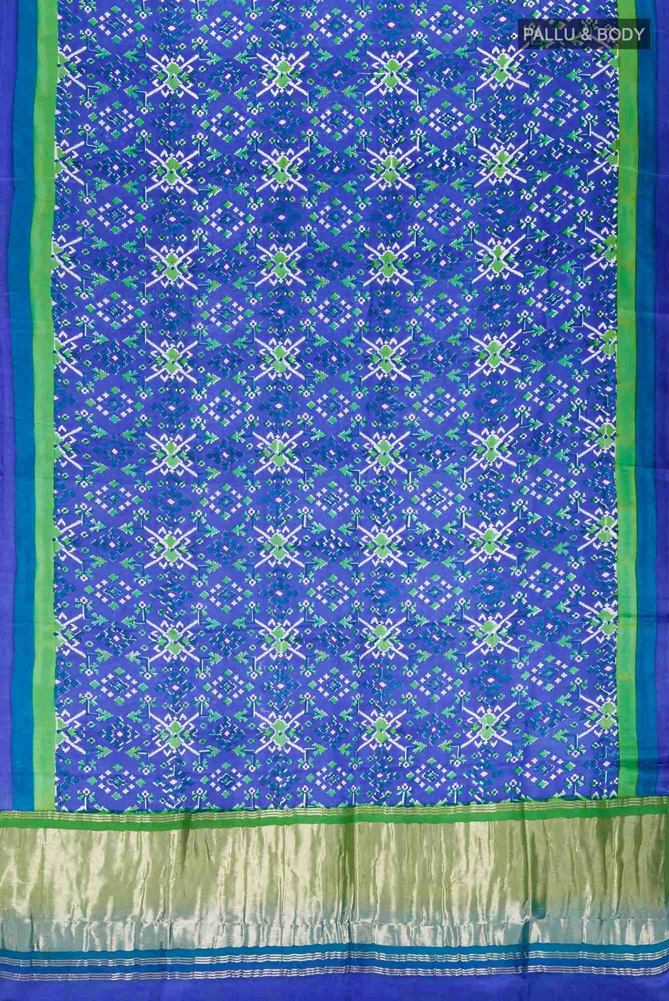 Blue Blended Satin Silk Saree